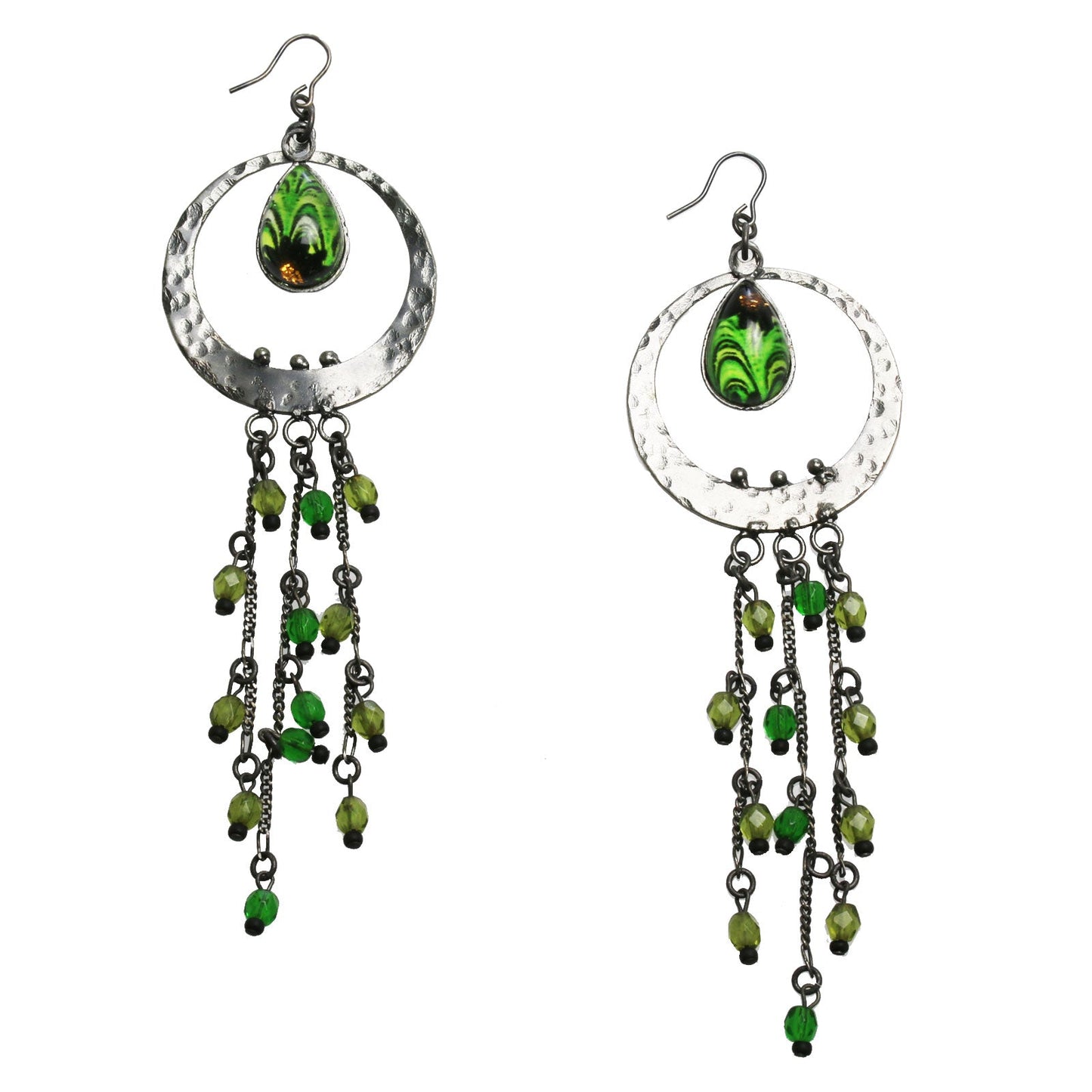 Hook Earrings Marble Green TAMARUSAN