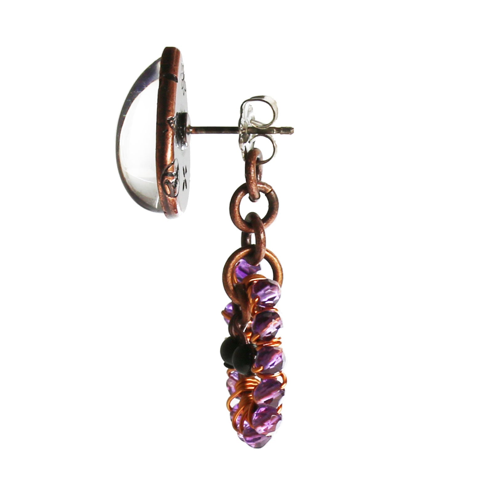 Pierced Earrings Hoop Purple Amethyst TAMARUSAN