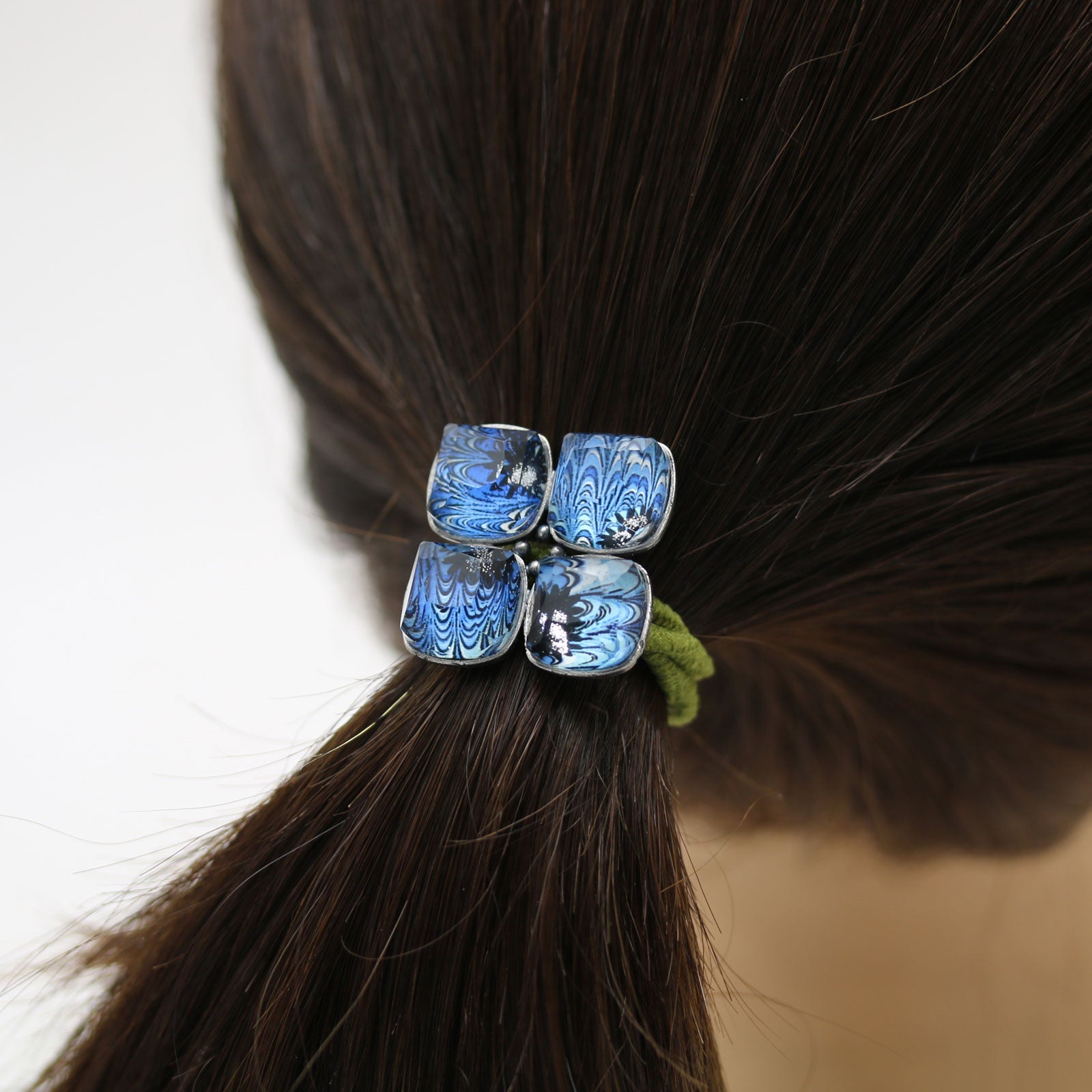 Hydrangea Hair Elastic Blue Marble TAMARUSAN
