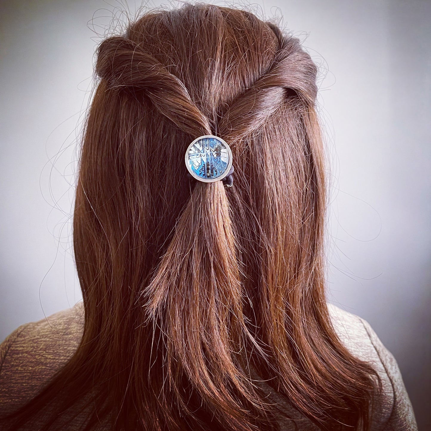 Simple Hair Elastic Blue Marble TAMARUSAN