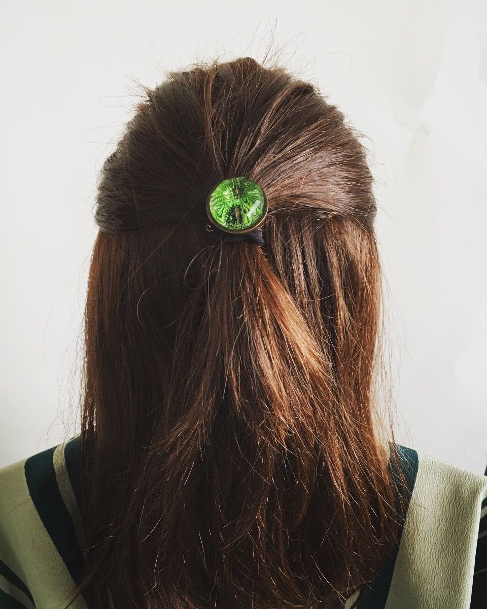 Simple Hair Elastic Green Marble Round TAMARUSAN