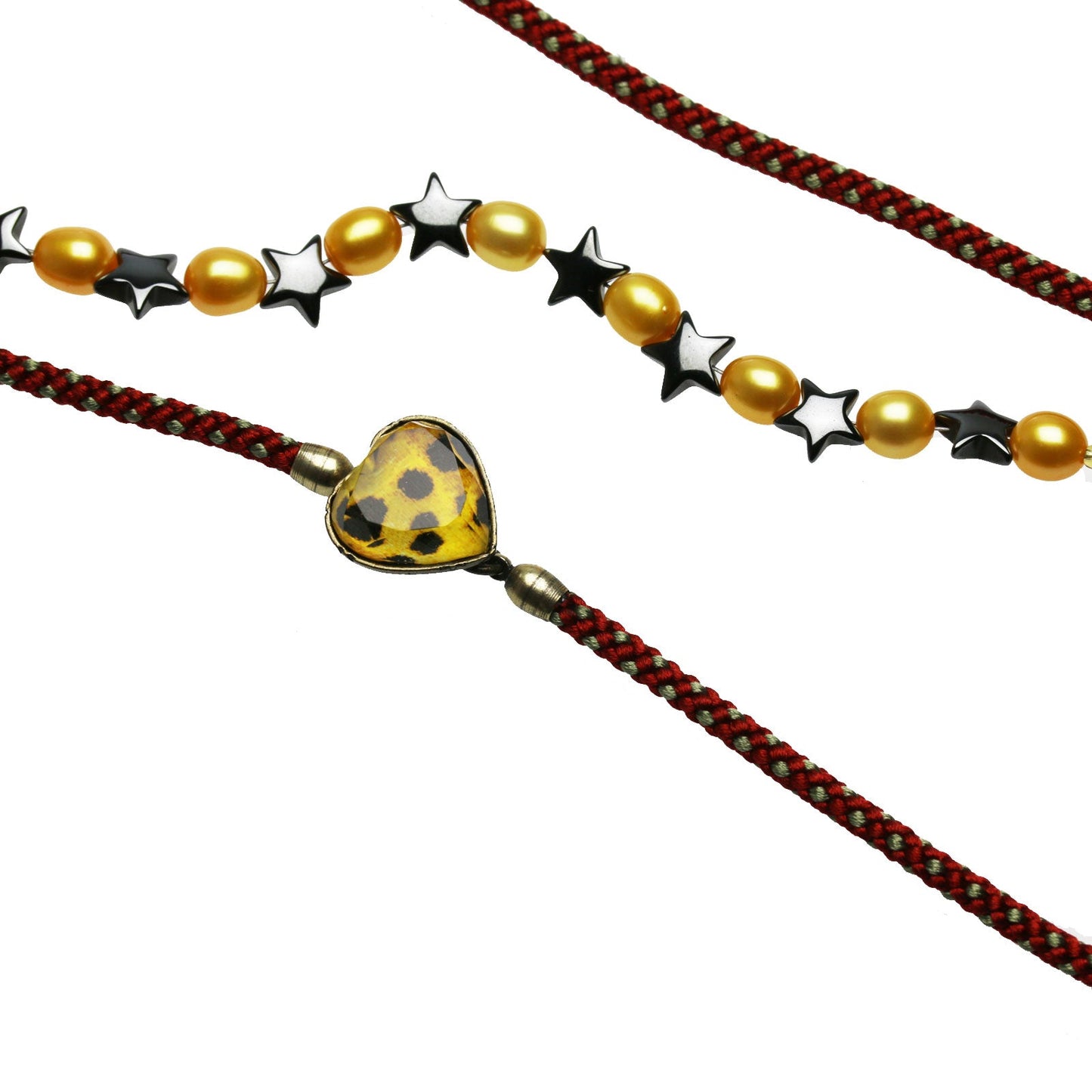 Eyeglass Chain Silk Magnetized Hematite Yellow TAMARUSAN