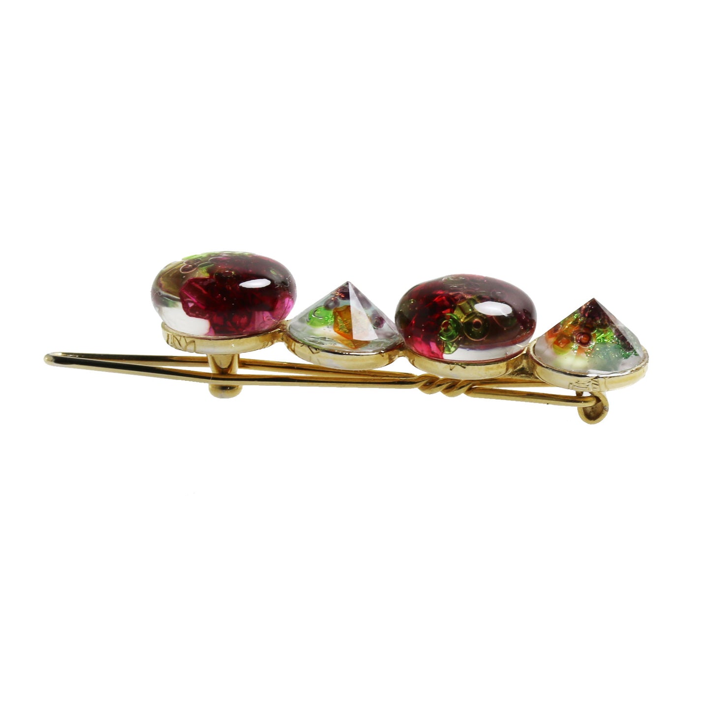 Pin Barrette Pink Gold Resin TAMARUSAN