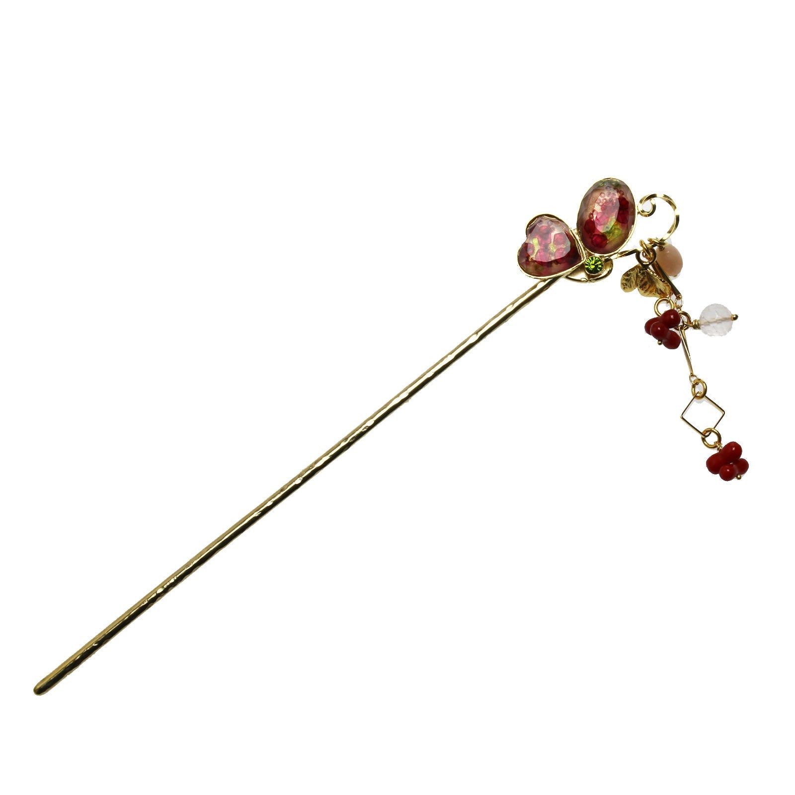 Hairpin Butterfly Pink Coral Gold TAMARUSAN