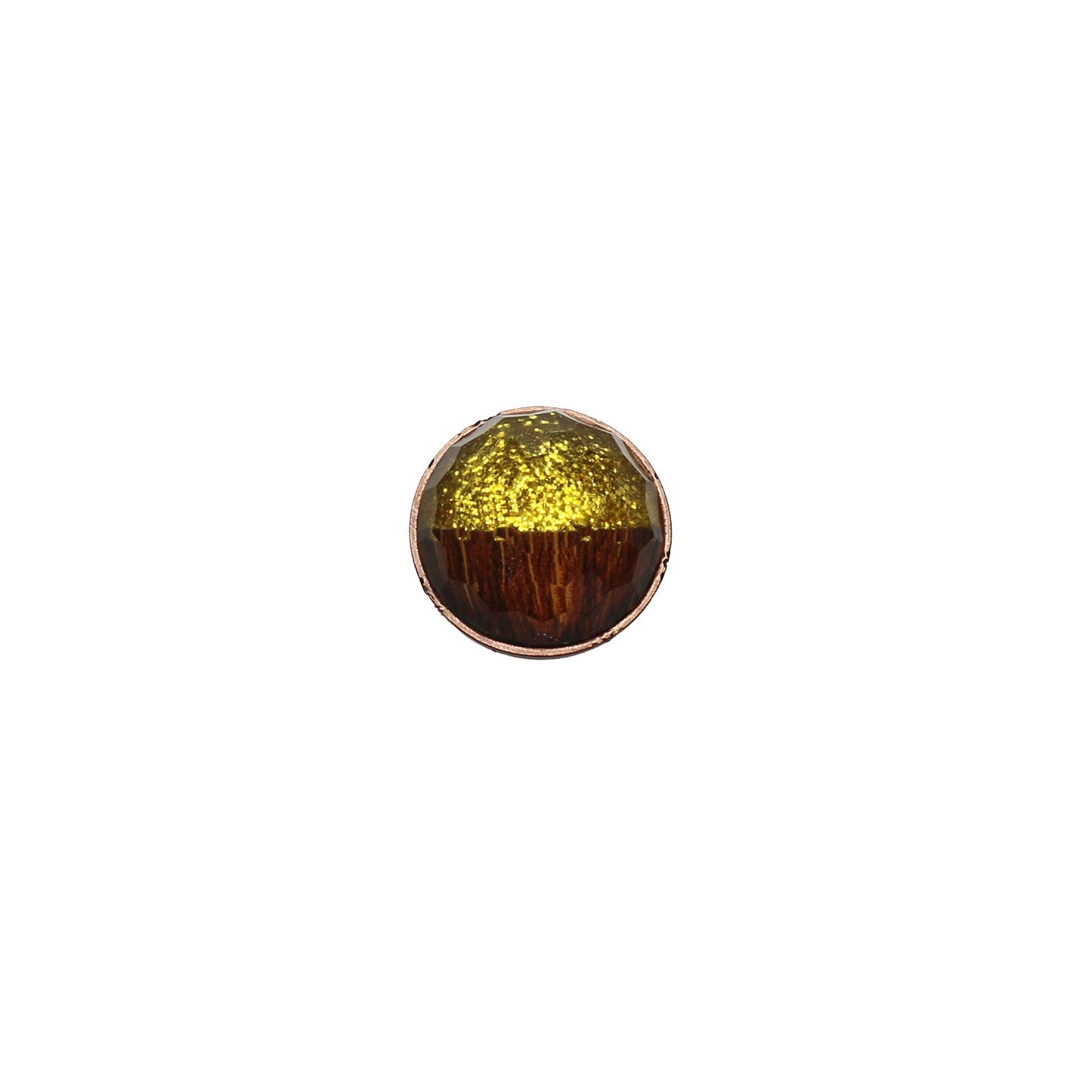 Pin Brooch Yellow Glitter Wood TAMARUSAN