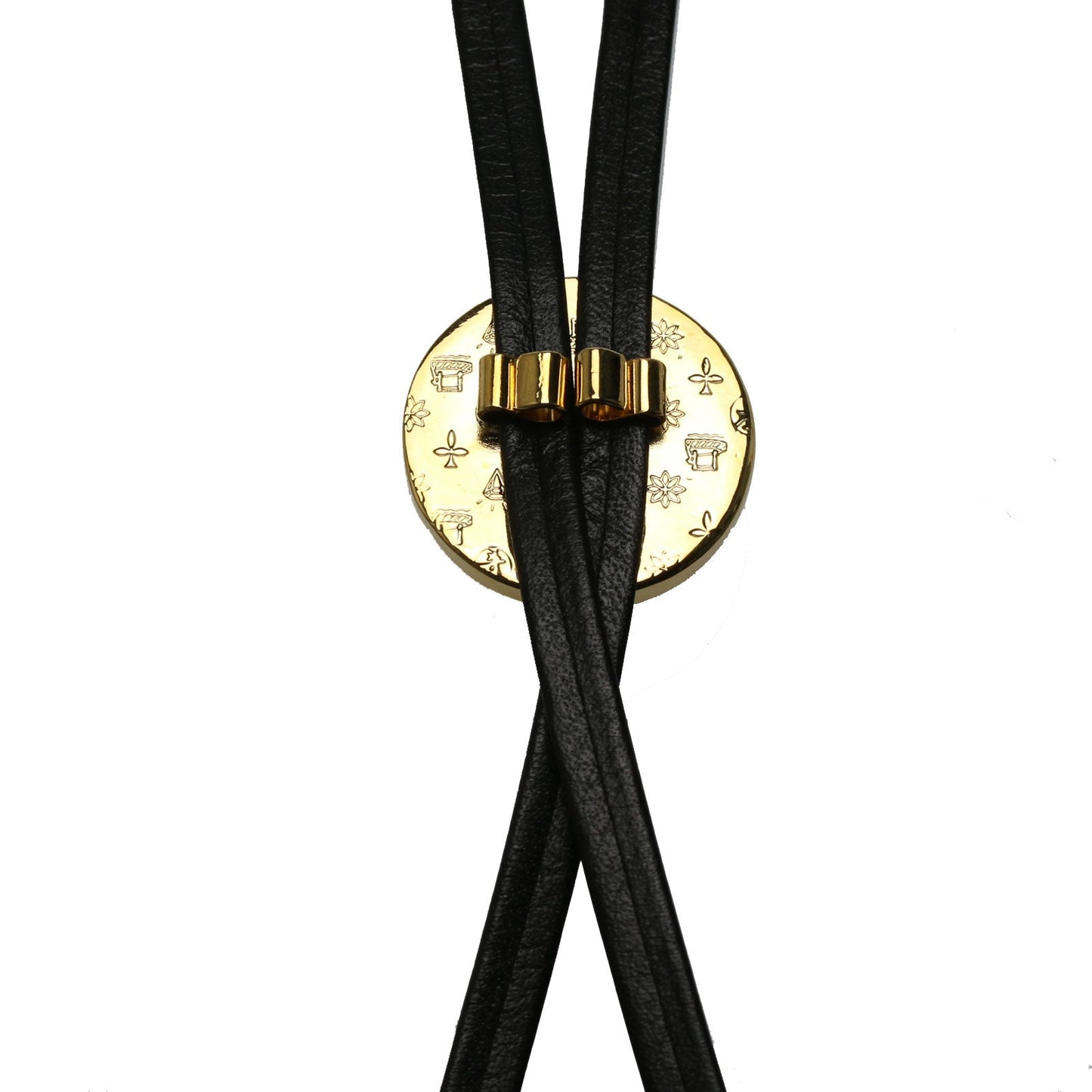 Leather Straps Bolo Tie Pink Lame TAMARUSAN