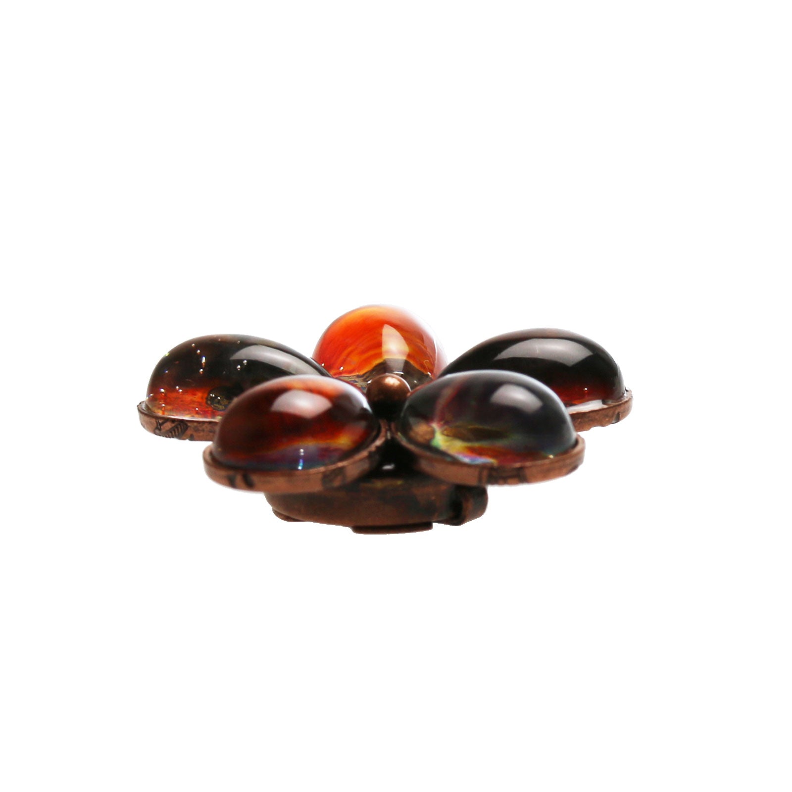 Button Cover Flower Orange Pansy TAMARUSAN