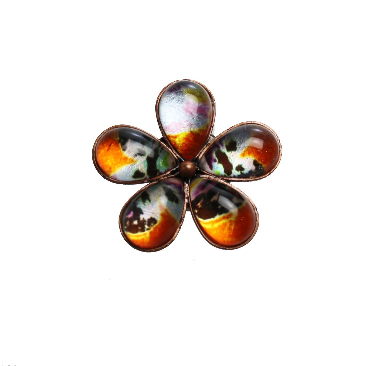 Button Cover Flower Orange Pansy TAMARUSAN