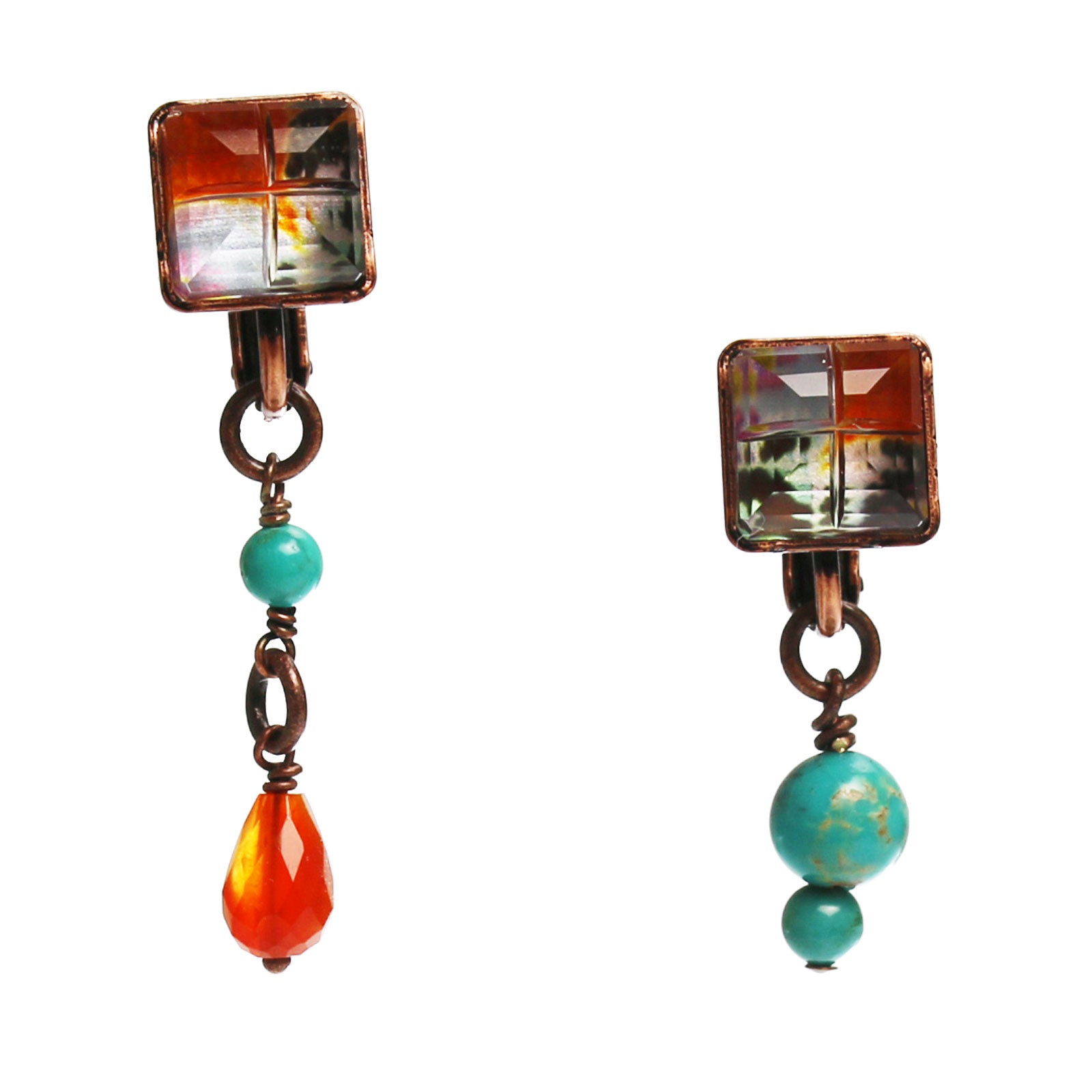 Mismatched Earrings Pansy Orange TAMARUSAN