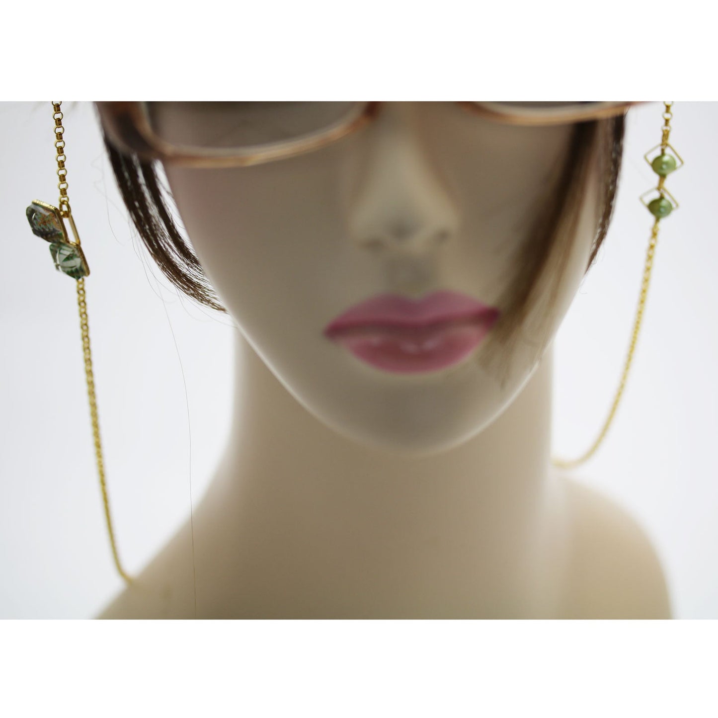 Eyeglass Chain Gold Pansy Square Multicolor TAMARUSAN