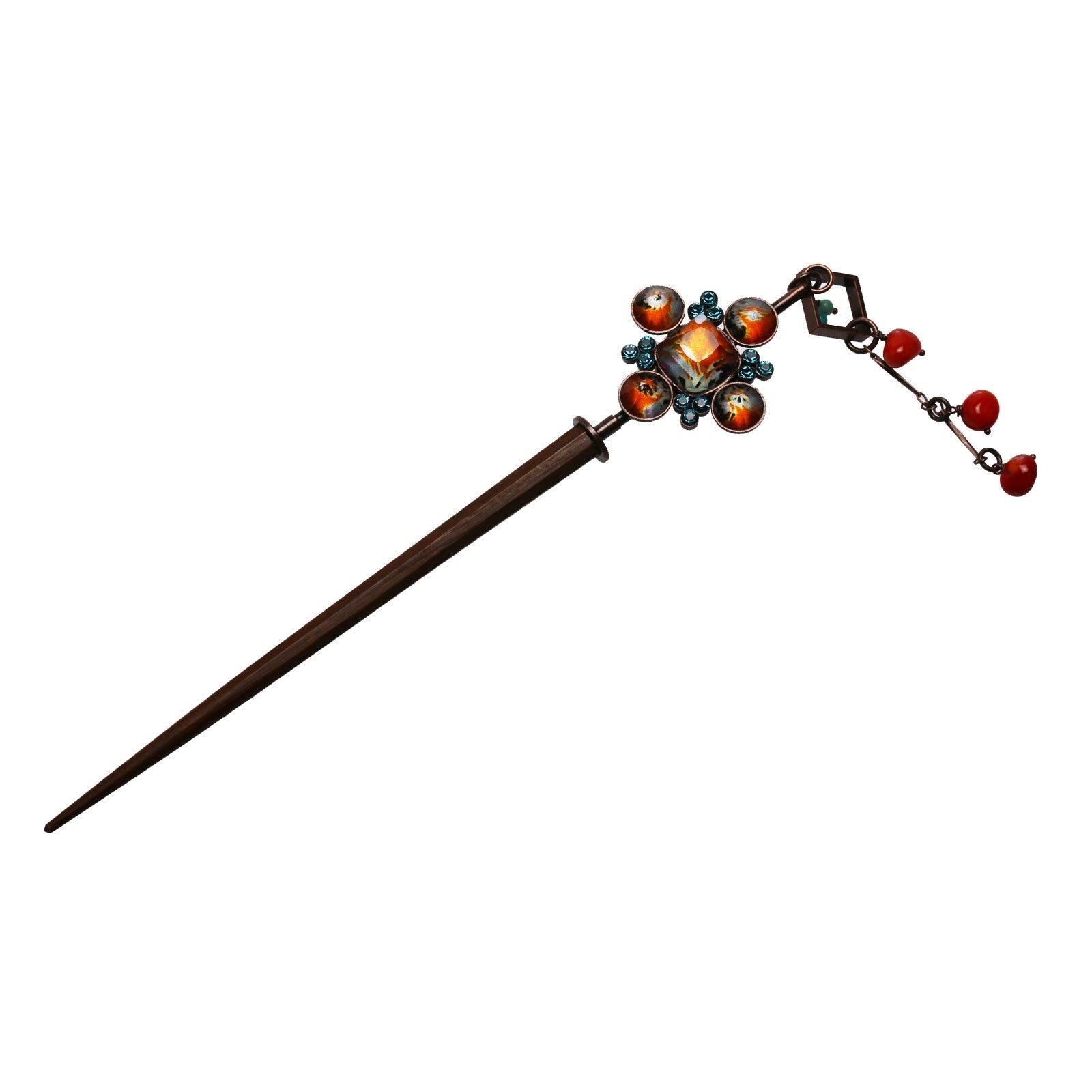 Changeable Ornament Hairpin Orange Coral TAMARUSAN