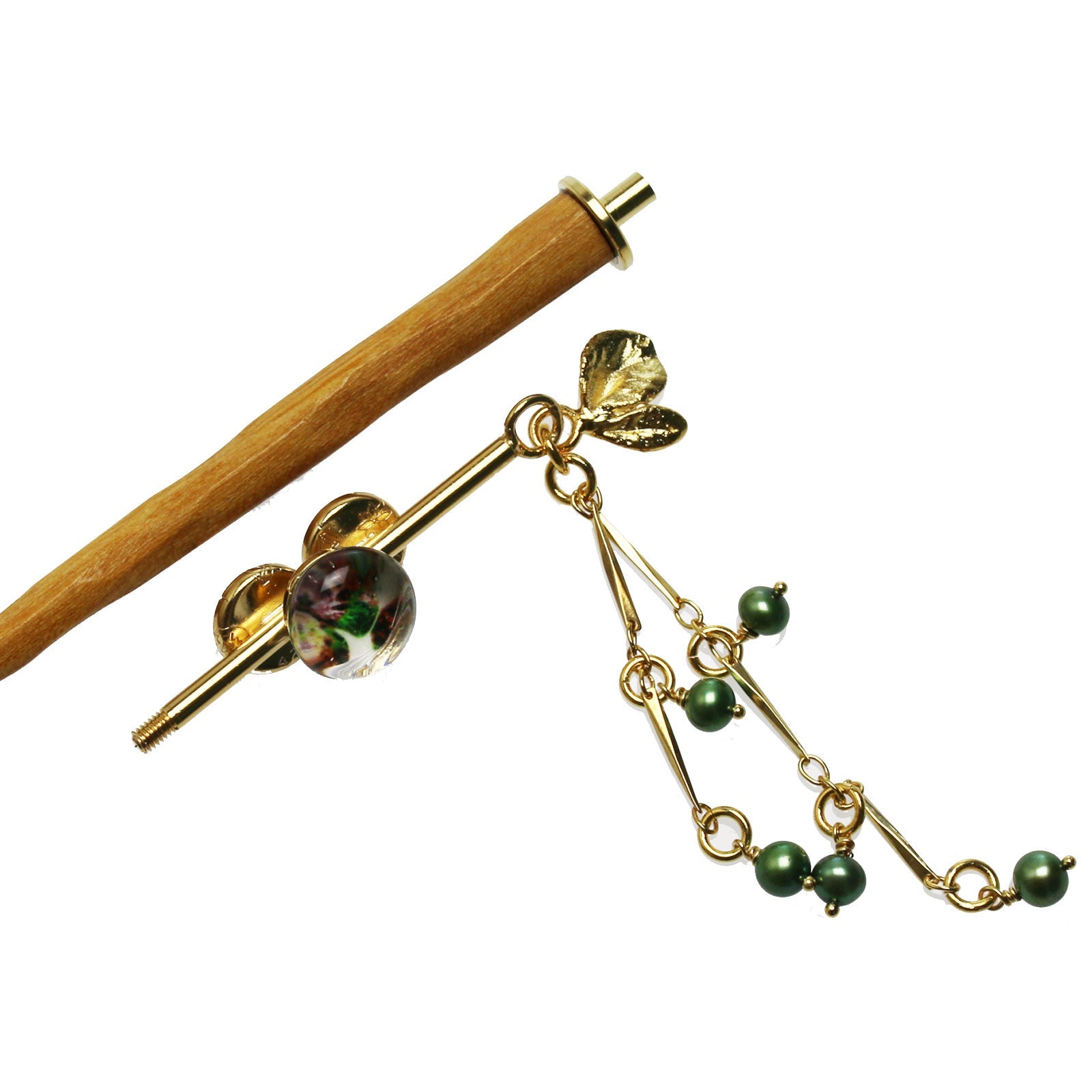 Changeable Ornament Hairpin Pansy Gold TAMARUSAN