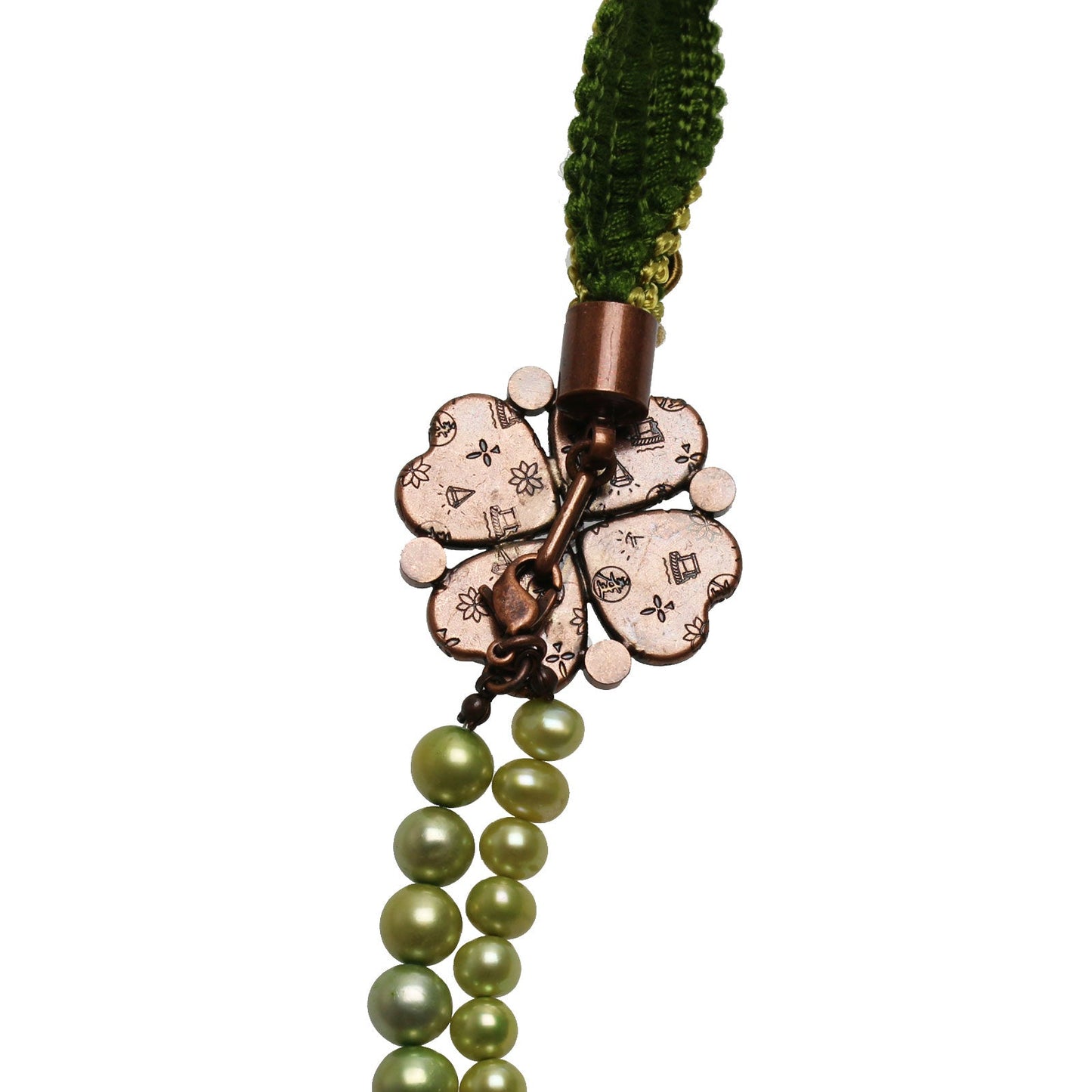 Asymmetry Necklace Italian Blades Flower Green TAMARUSAN