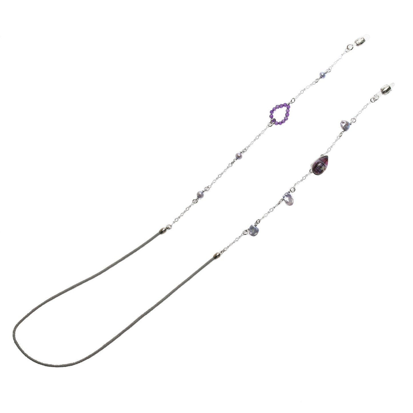 Eyeglass Chain Amethyst Ribbon Purple TAMARUSAN