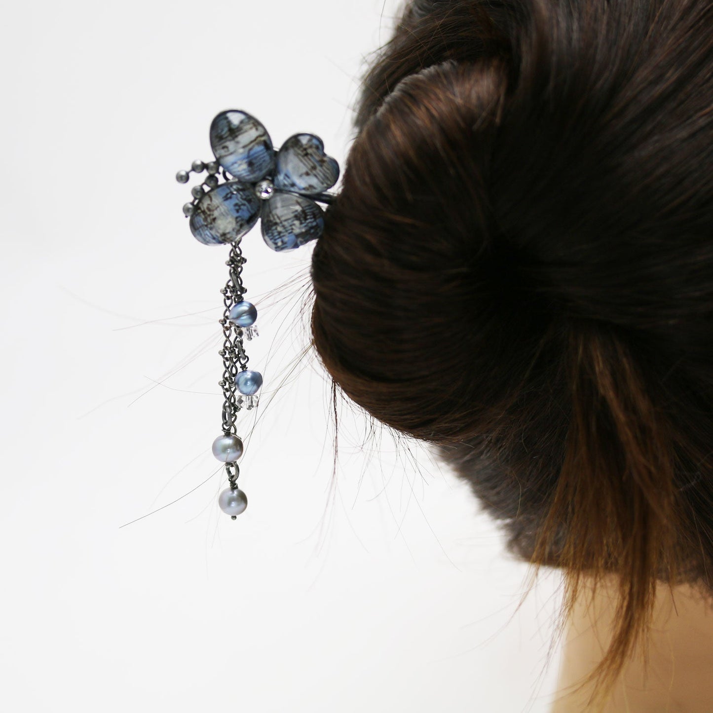 Hairpin Butterfly Blue Musical Note TAMARUSAN