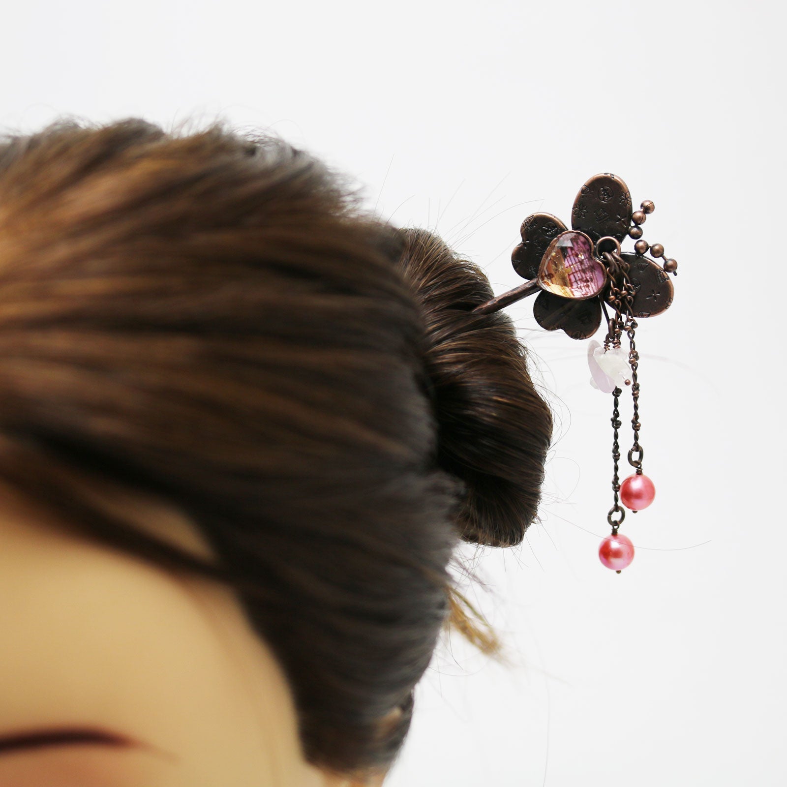 Butterfly Hairpin Pink MUsical Note TAMARUSAN