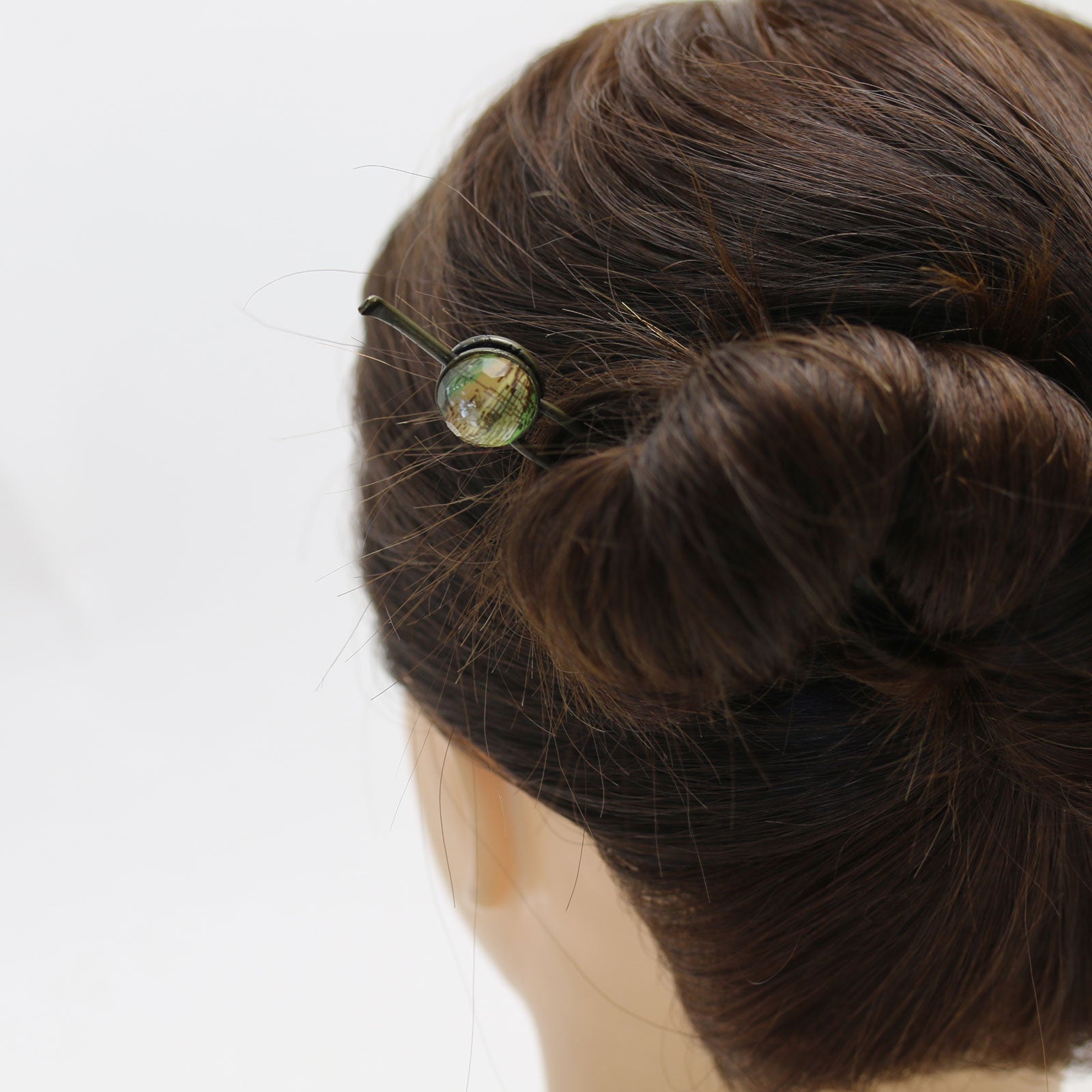 Double Prong Hair Stick Green Japanese Style TAMARUSAN
