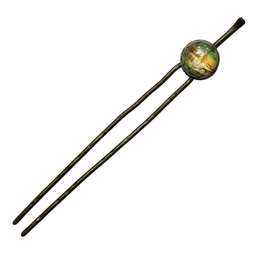 Double Prong Hair Stick Green Japanese Style TAMARUSAN