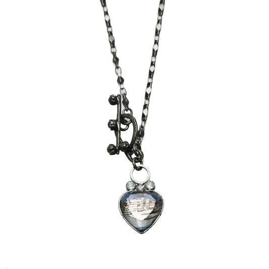 Necklace Musical Note Blue Heart TAMARUSAN