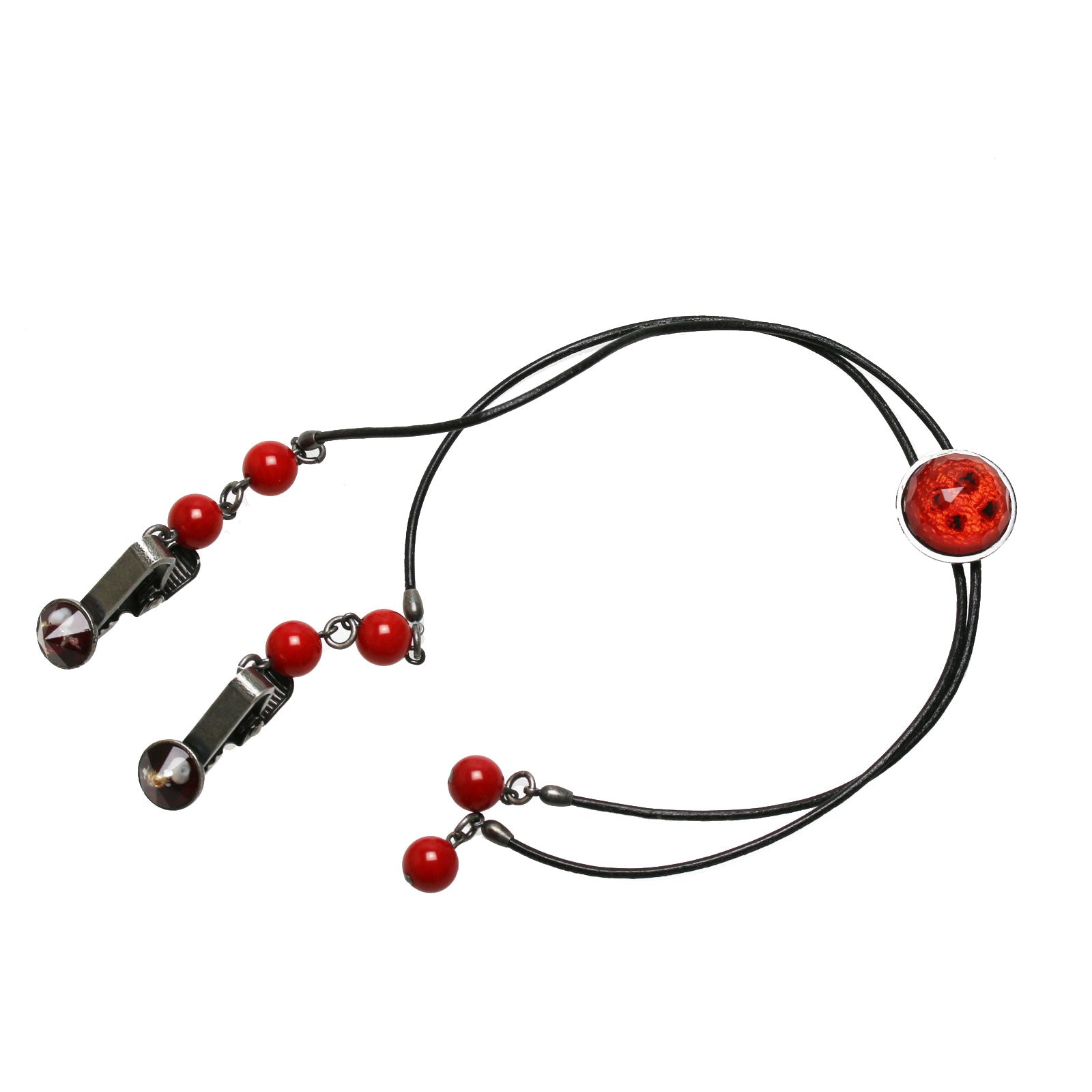 Hat Clips Red Leather Coral TAMARUSAN