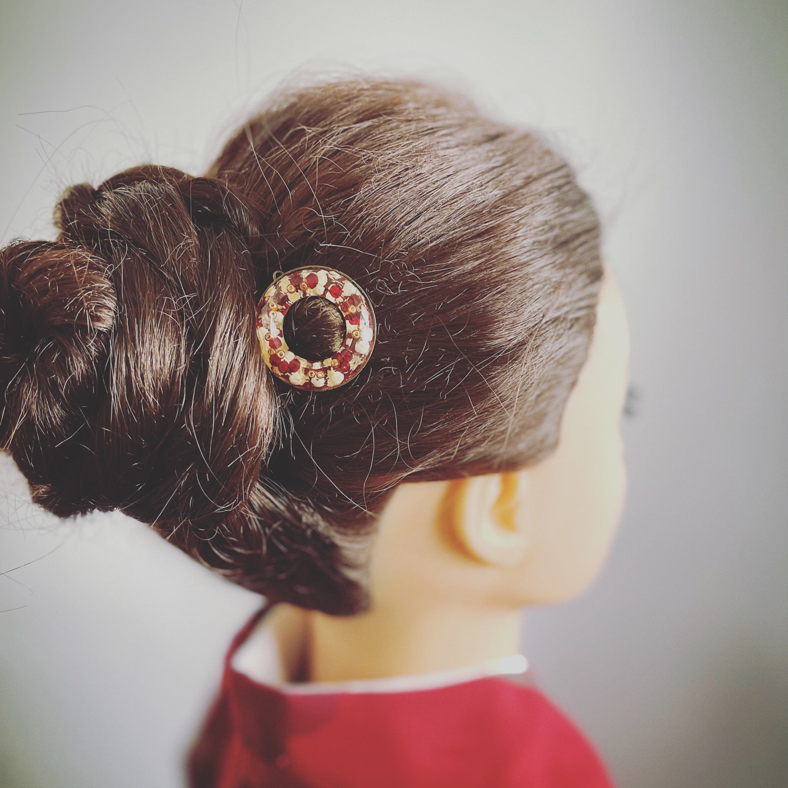 Hair Clip Red Beads Donut Gift TAMARUSAN
