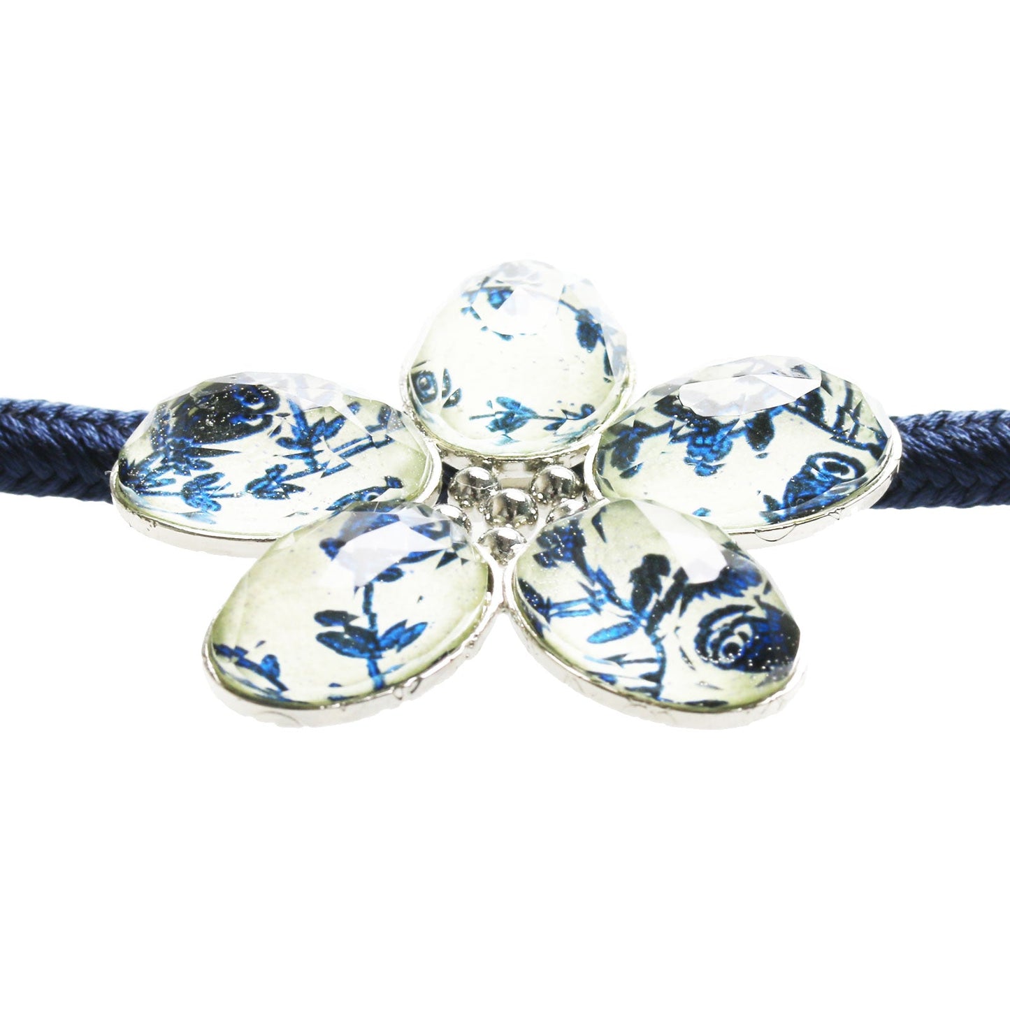 Haori Himo Blue Flower Braid Silk TAMARUSAN