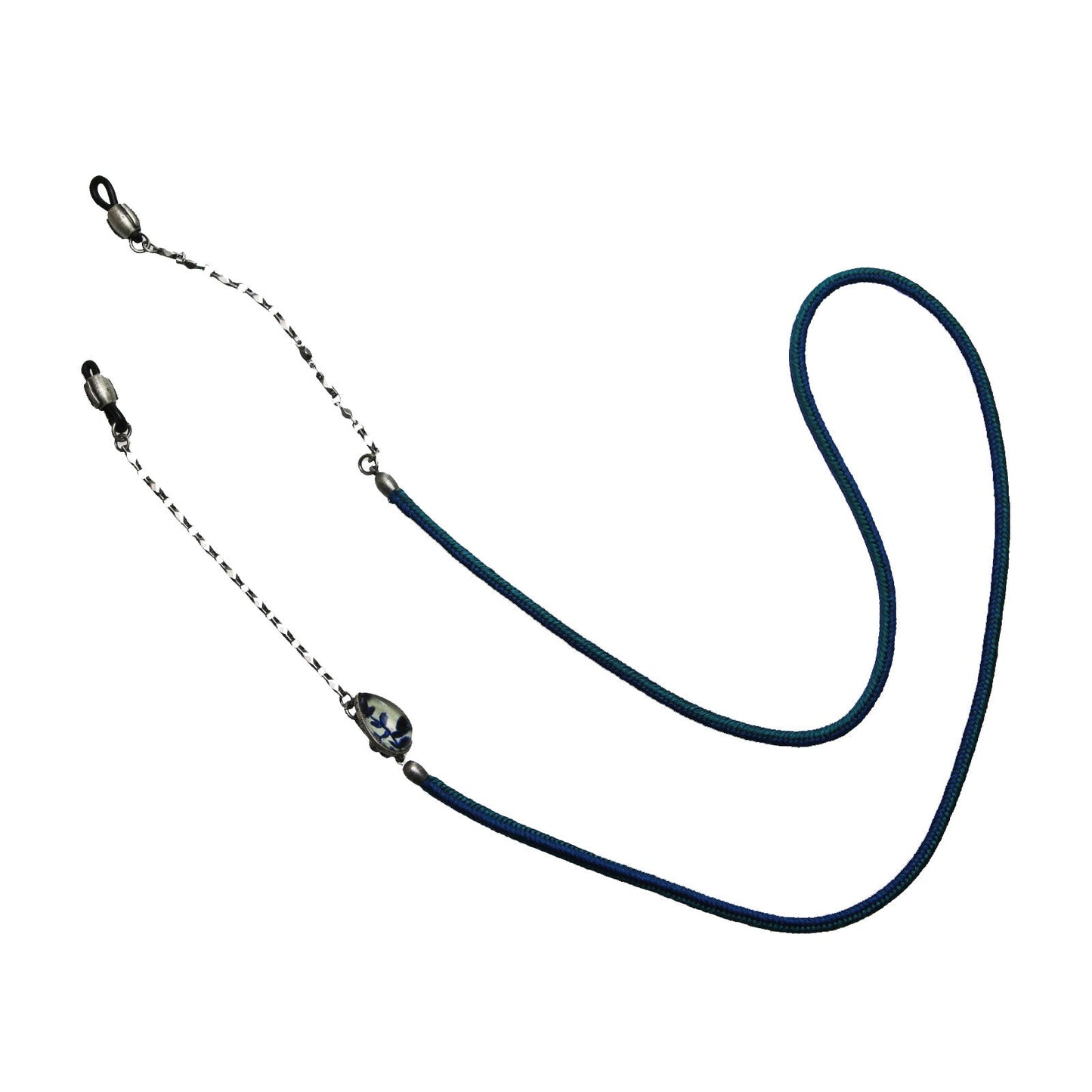 Eyeglass Chain Braid Blue Silk Unisex TAMARUSAN