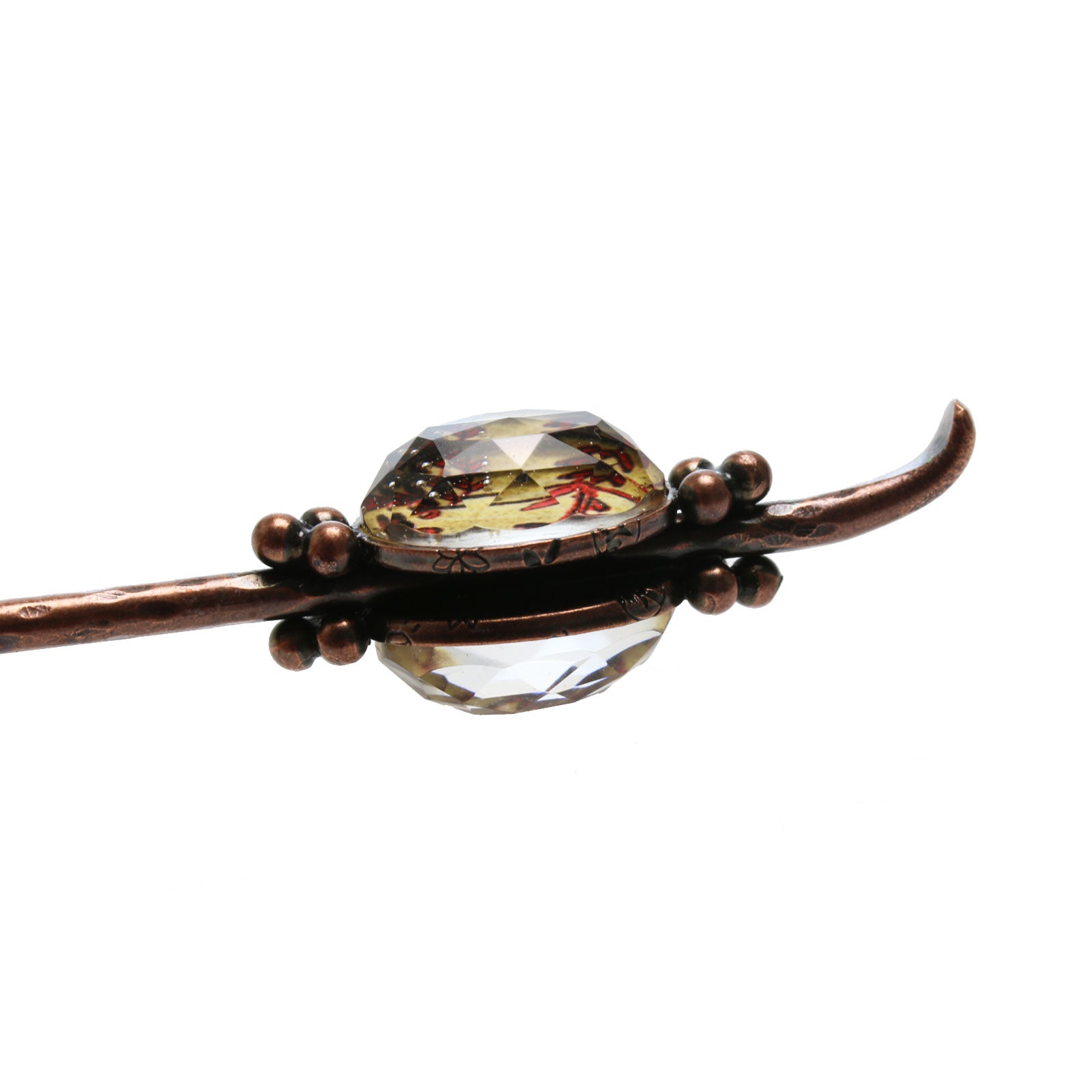 Hairpin Red Floral Antique Finished TAMARUSAN