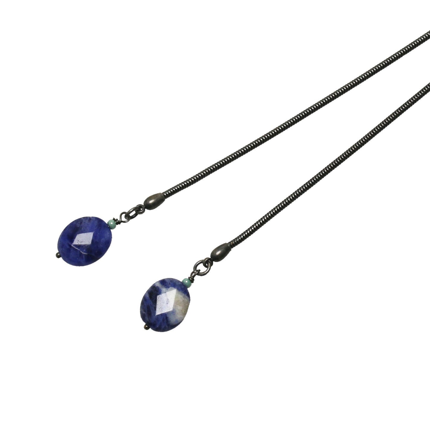 Two Way Bolo Tie Necklace Blue Lapis Lazuli TAMARUSAN