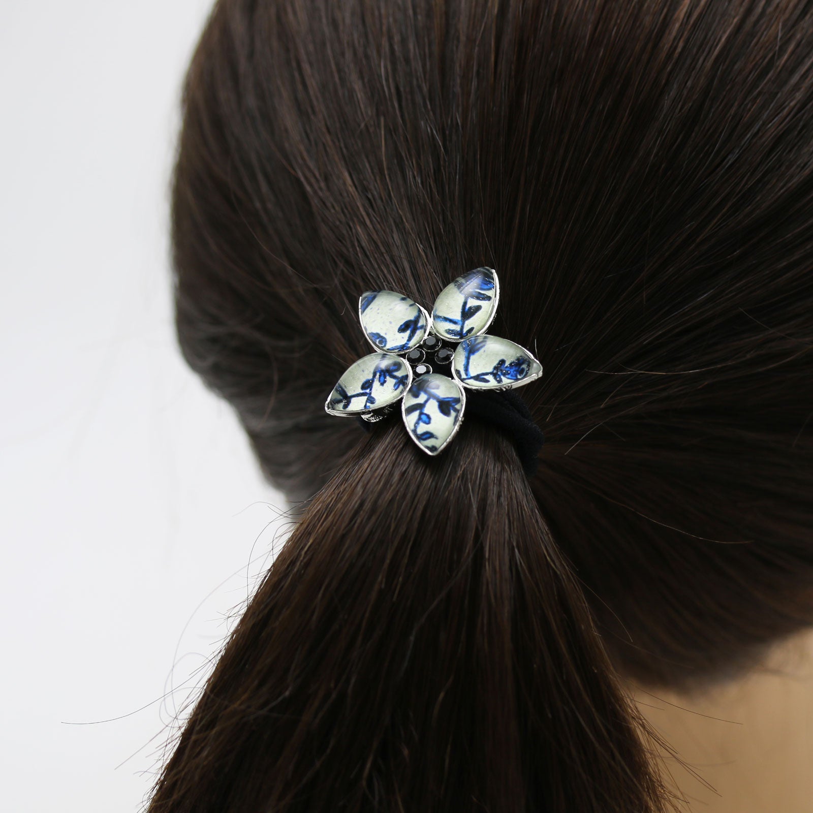 Gorgeous Hair Elastic Flower Blue TAMARUSAN