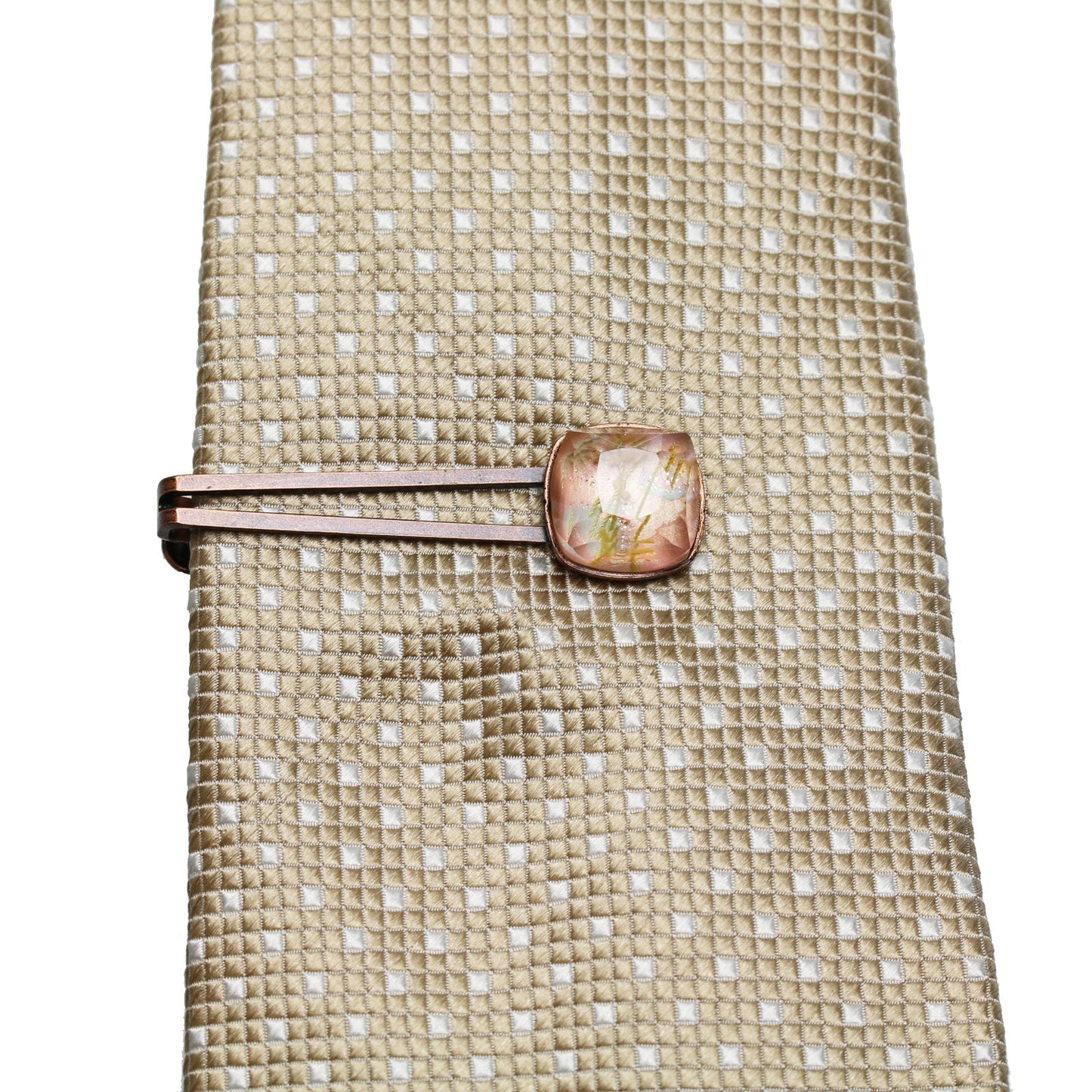 Simple Tie Clip Pink Pollen Antique Style TAMARUSAN