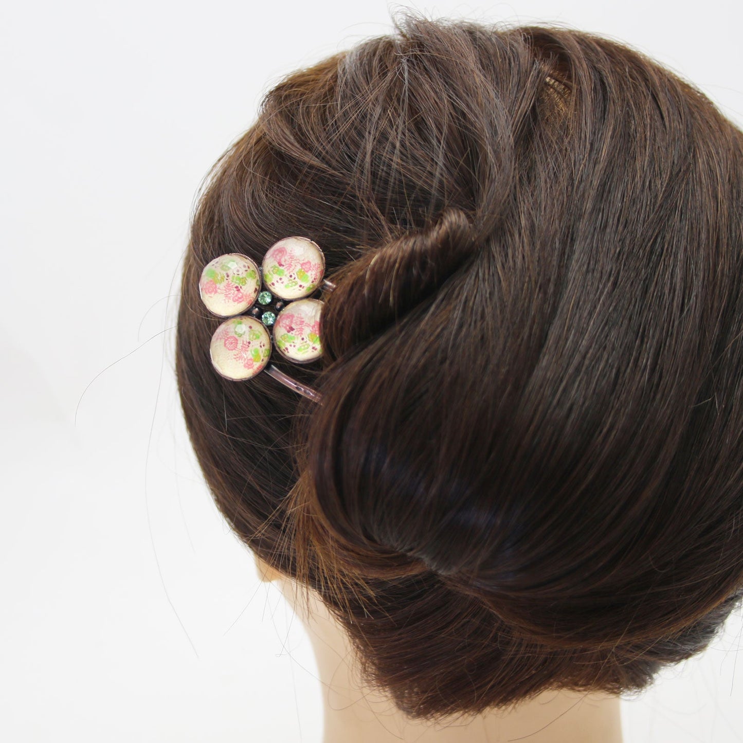 Double Prong Hair Stick Rose Beige TAMARUSAN