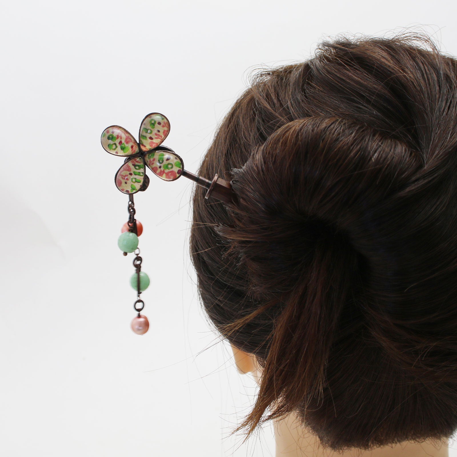 Changeable Ornament Hairpin Beige Flower TAMARUSAN
