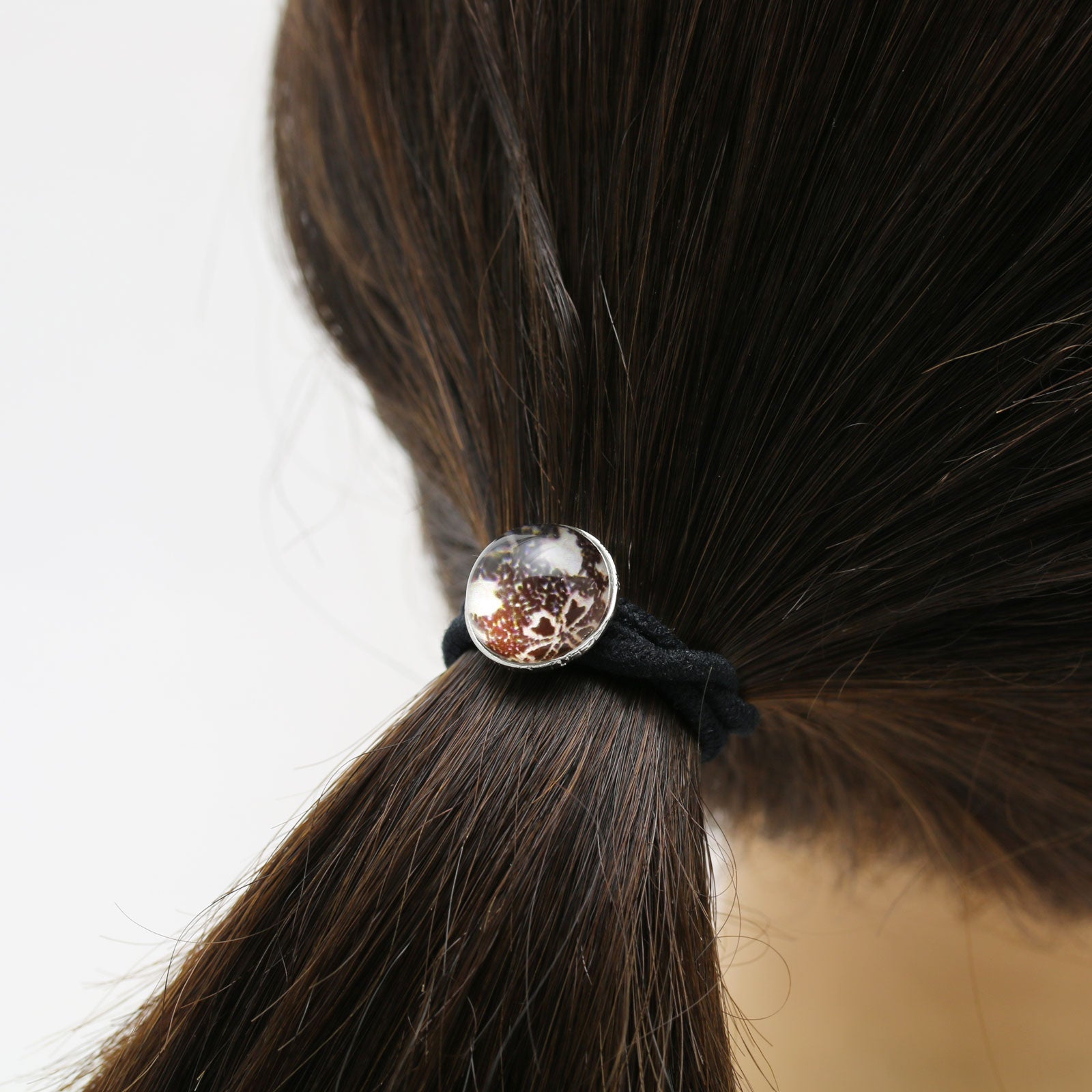 Silver925 Simple Hair Elastic Sakura Round Black TAMARUSAN