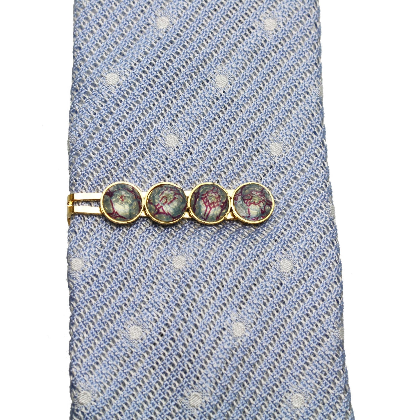 Gorgeous Tie Clip 24k Gold Blue TAMARUSAN