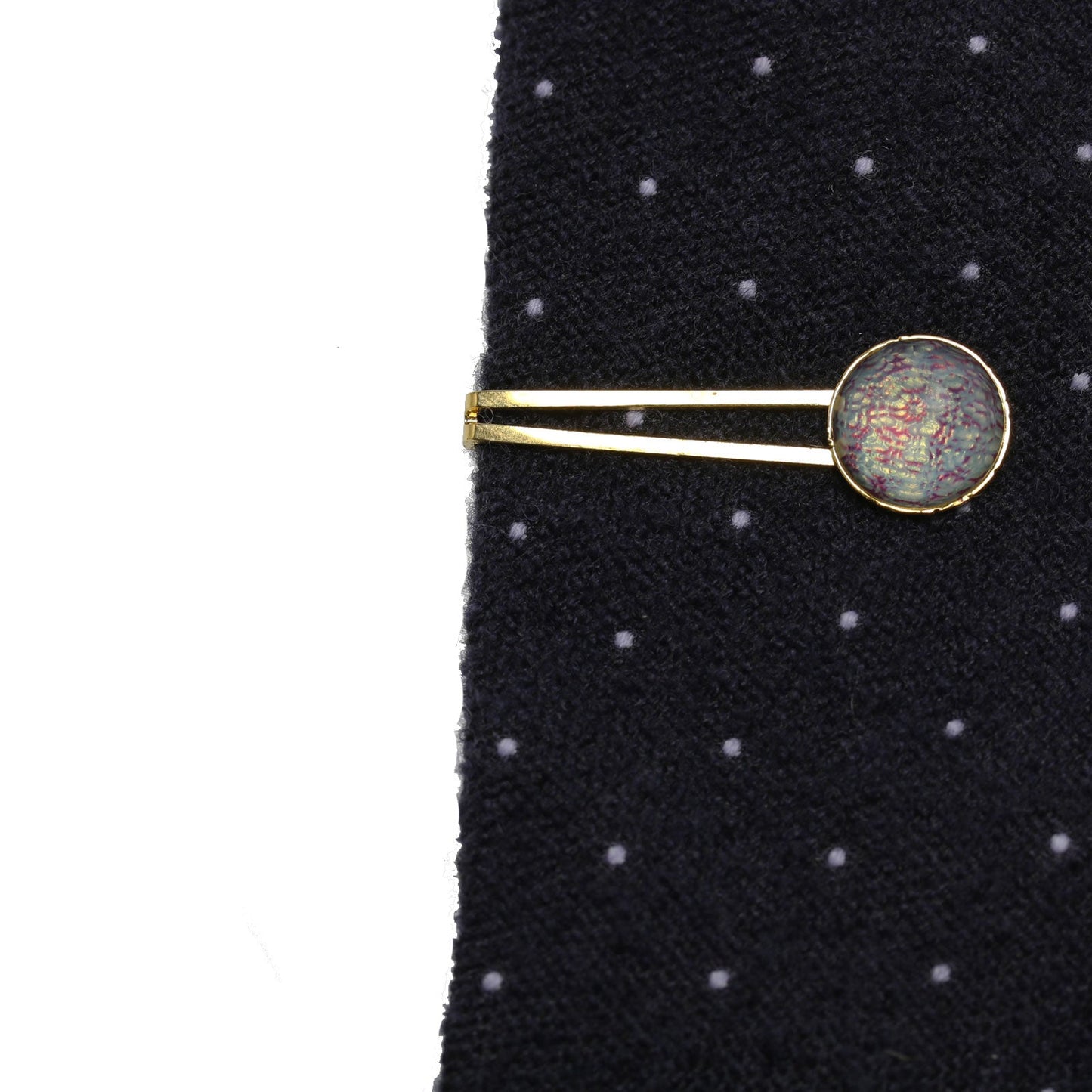 Tie Clip Surface Water Resin Gold Blue TAMARUSAN