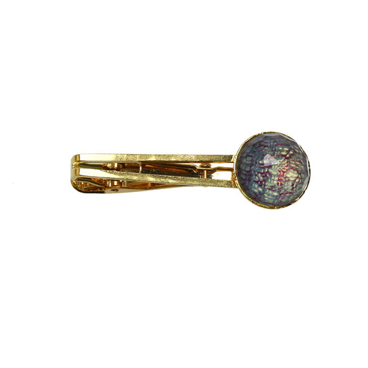 Tie Clip Surface Water Resin Gold Blue TAMARUSAN