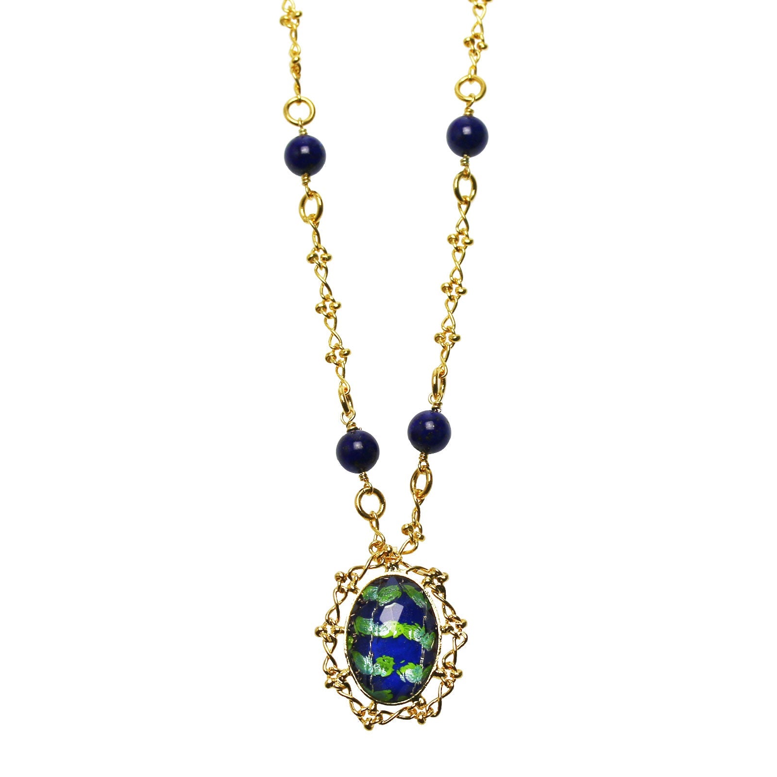 Necklace Blue Gold Lapis Lazuli TAMARUSAN