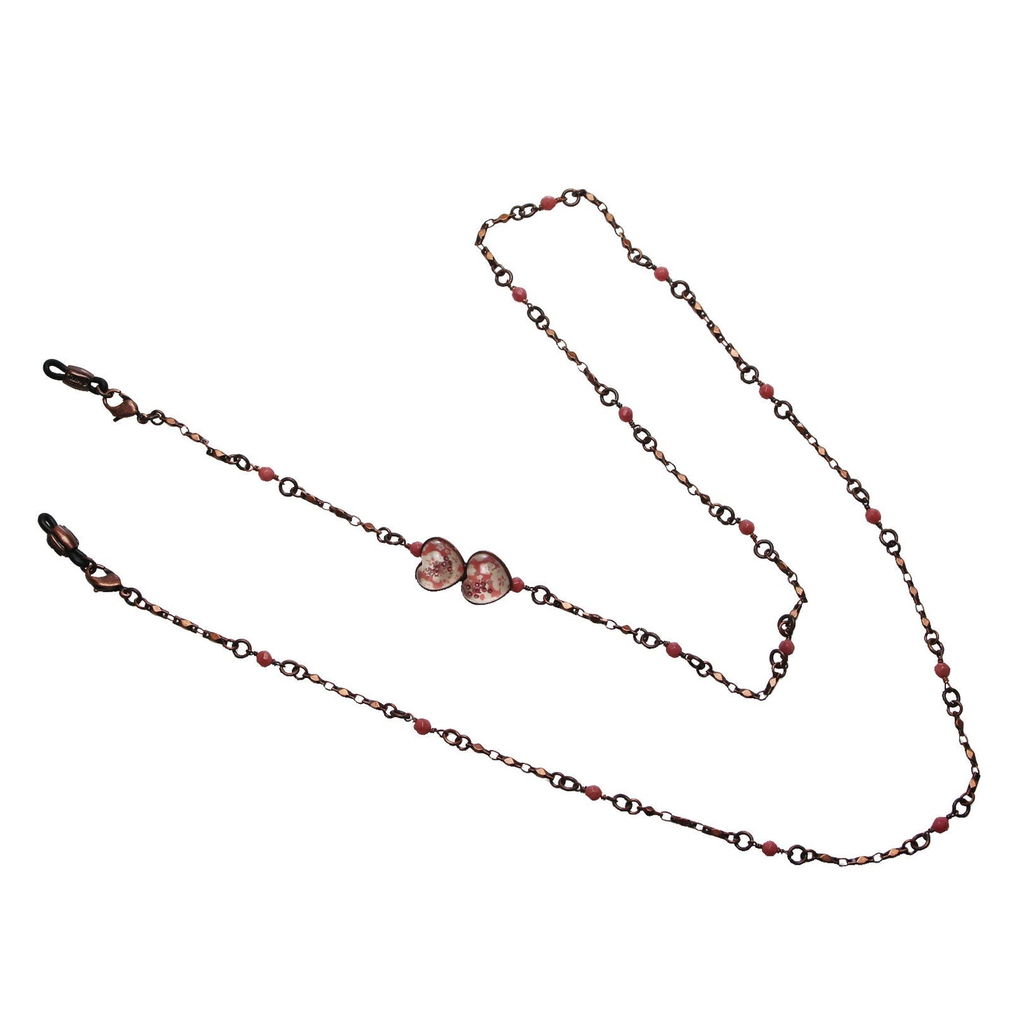 Eyeglass Chain Necklace Heart Plum Pink TAMARUSAN