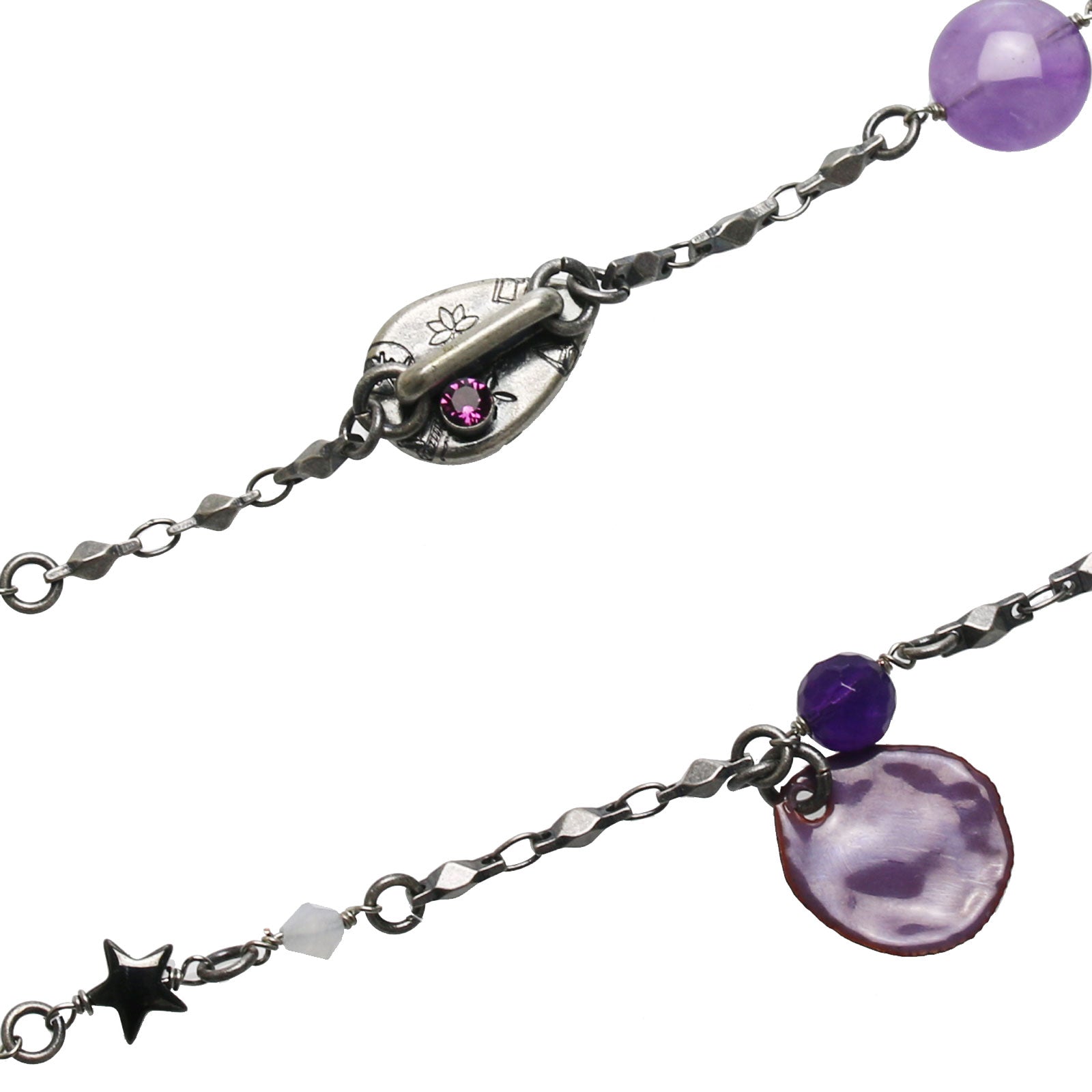 Eyeglass Chain Necklace Purple Amethyst TAMARUSAN