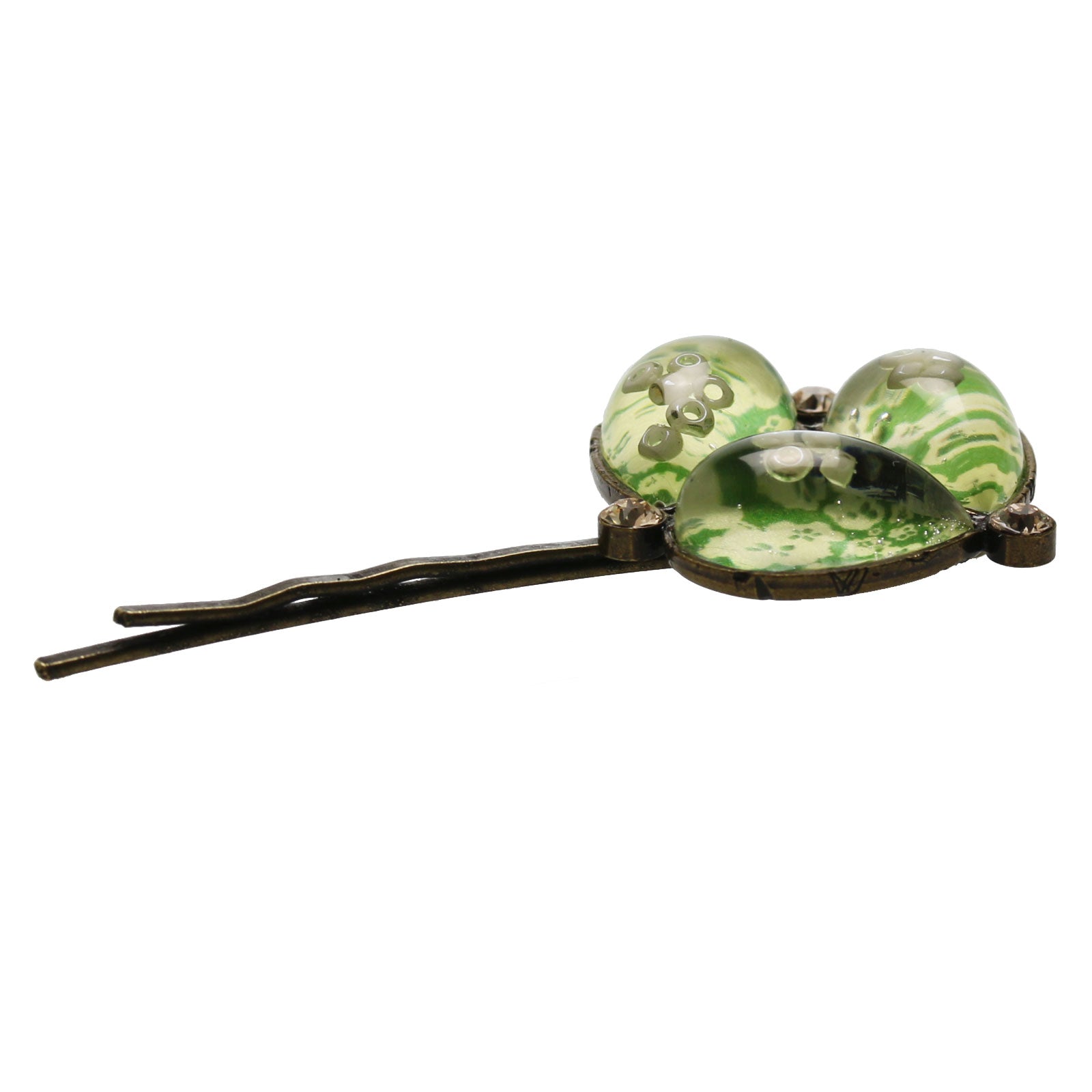 Hairpin Plum Green Flower Antique-Style TAMARUSAN