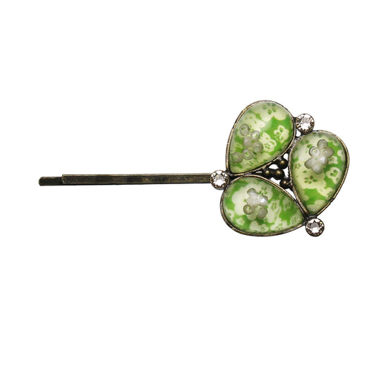 Hairpin Plum Green Flower Antique-Style TAMARUSAN