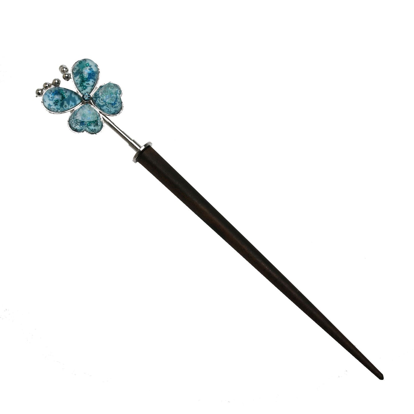 Changeable Ornament Hairpin Butterfly Plum Blue TAMARUSAN