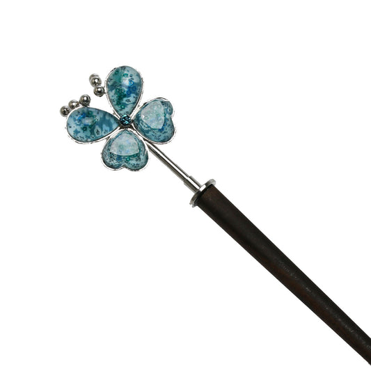 Changeable Ornament Hairpin Butterfly Plum Blue TAMARUSAN