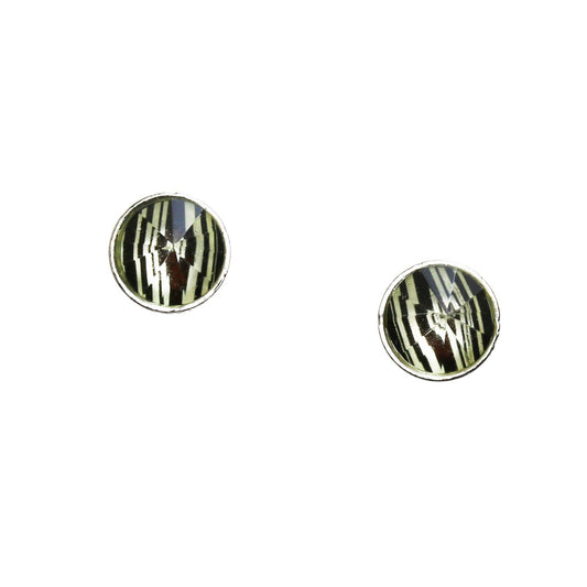 Pierced Earrings Black White Stripe TAMARUSAN