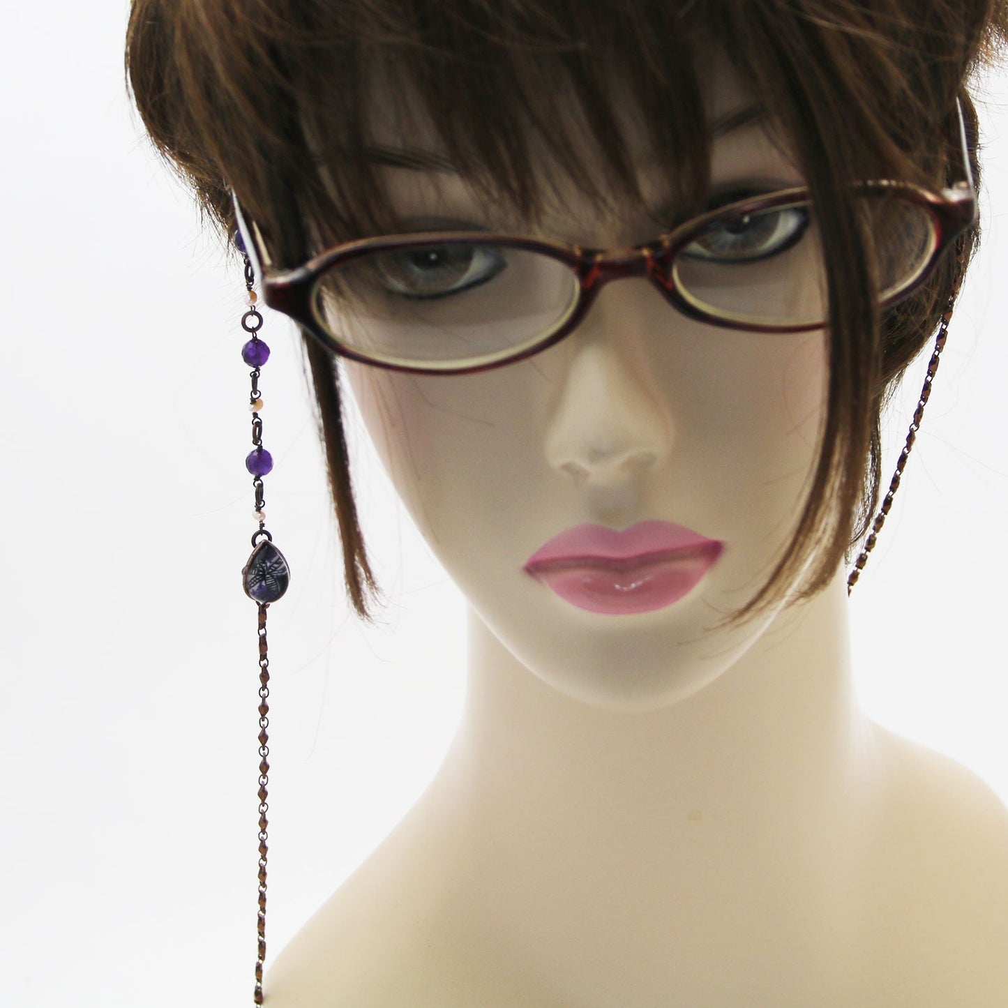 Eyeglass Chain Purple Lily Antique Style TAMARUSAN
