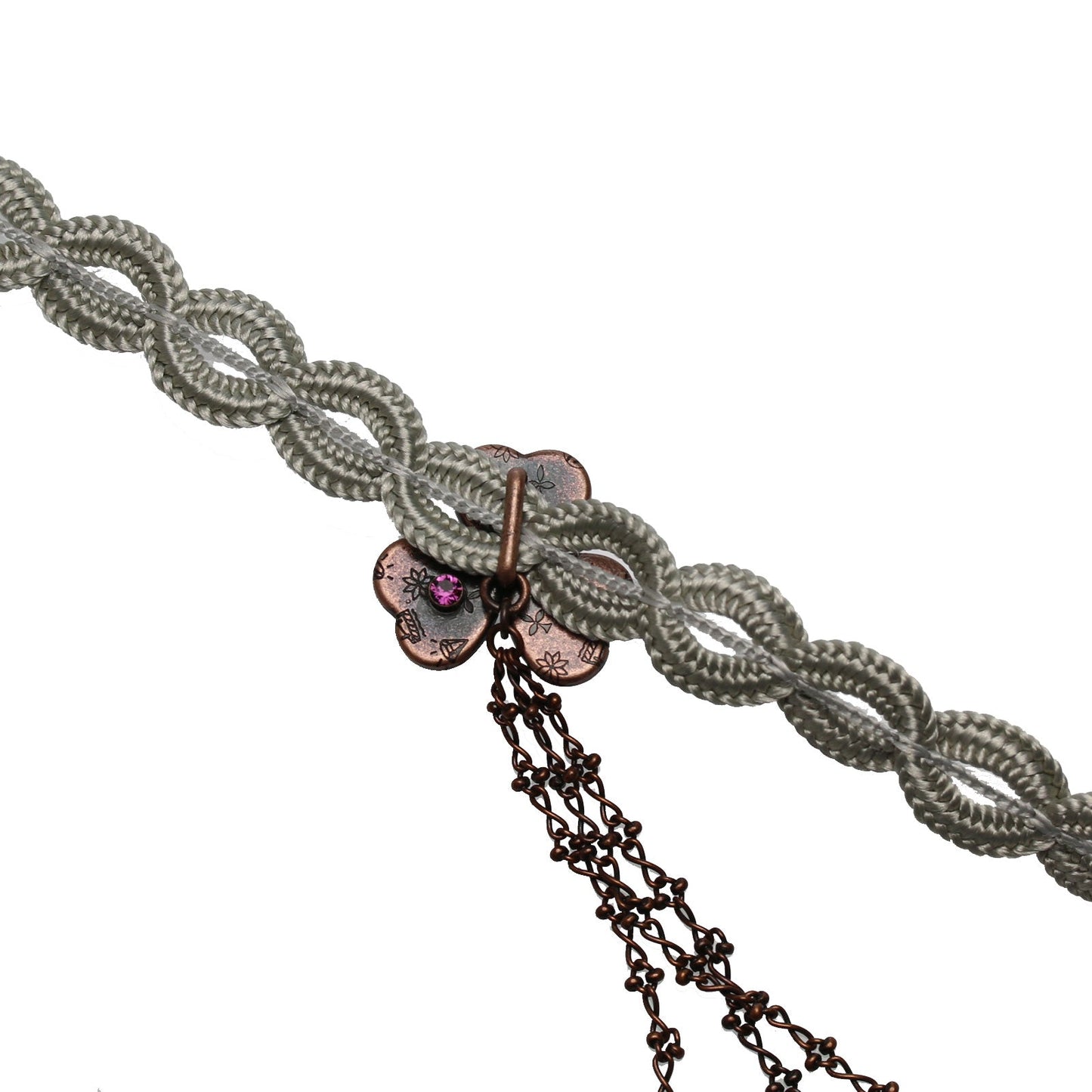 Eyeglass Chain Necklace Purple Ribbon Lily Amethyst TAMARUSAN