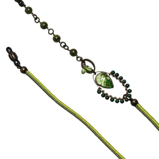 Eyeglass Chain Braid Silk Green TAMARUSAN
