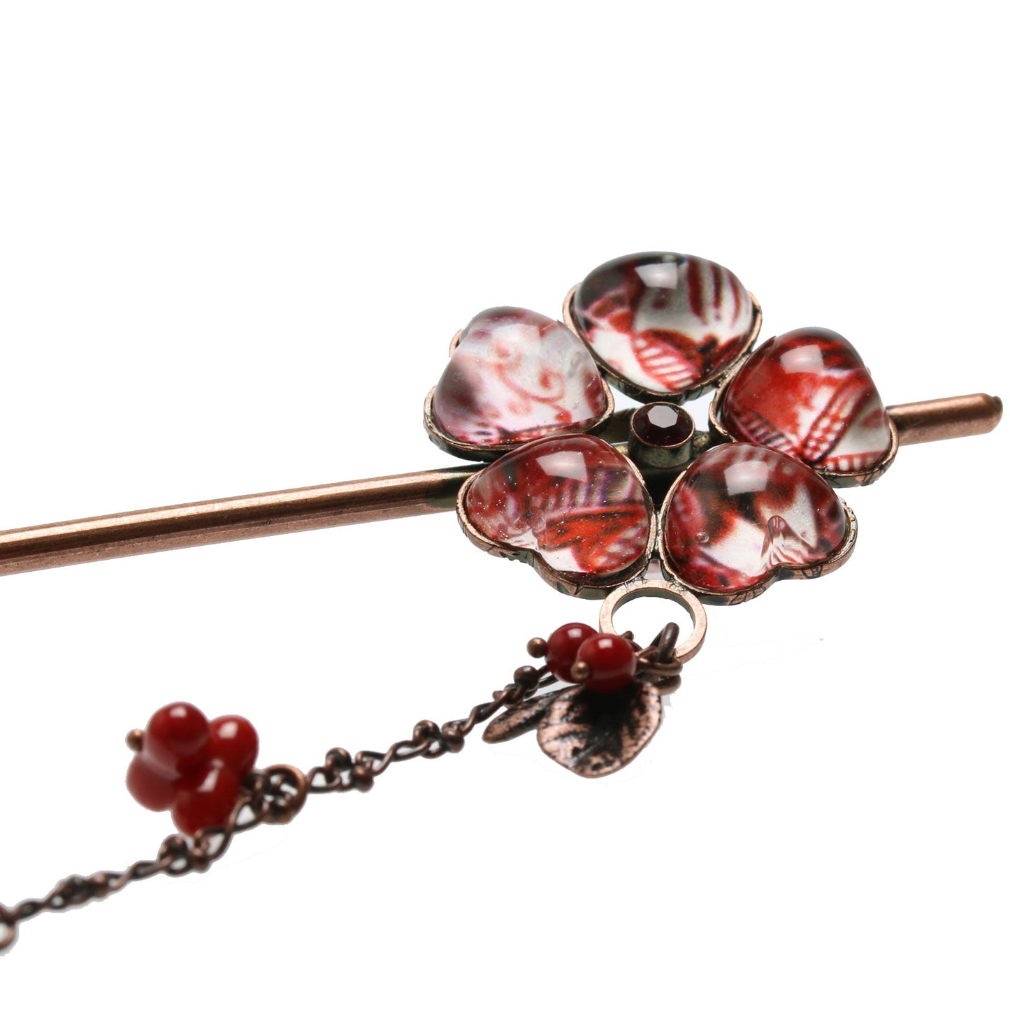 One Stick Hairpin Lily Flower Red TAMARUSAN