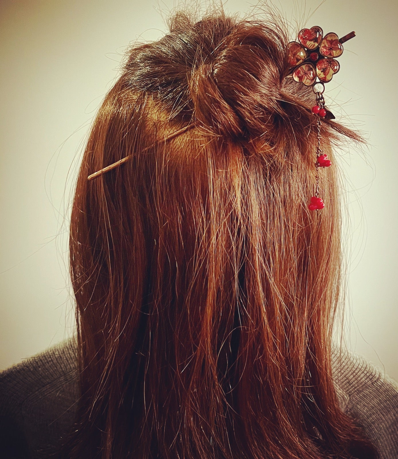 One Stick Hairpin Lily Flower Red TAMARUSAN